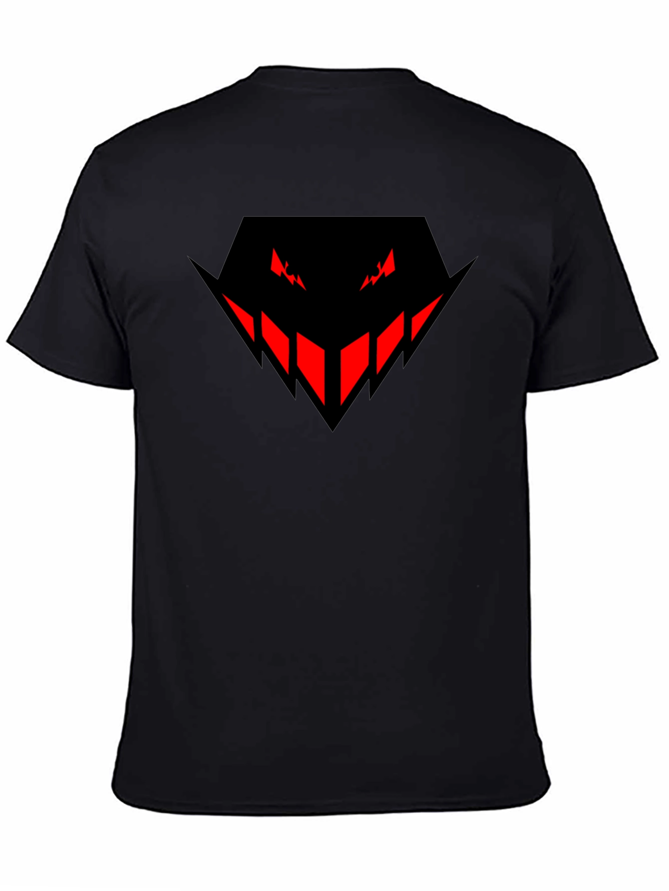 Mens Black T-Shirt with Red Evil Face Design