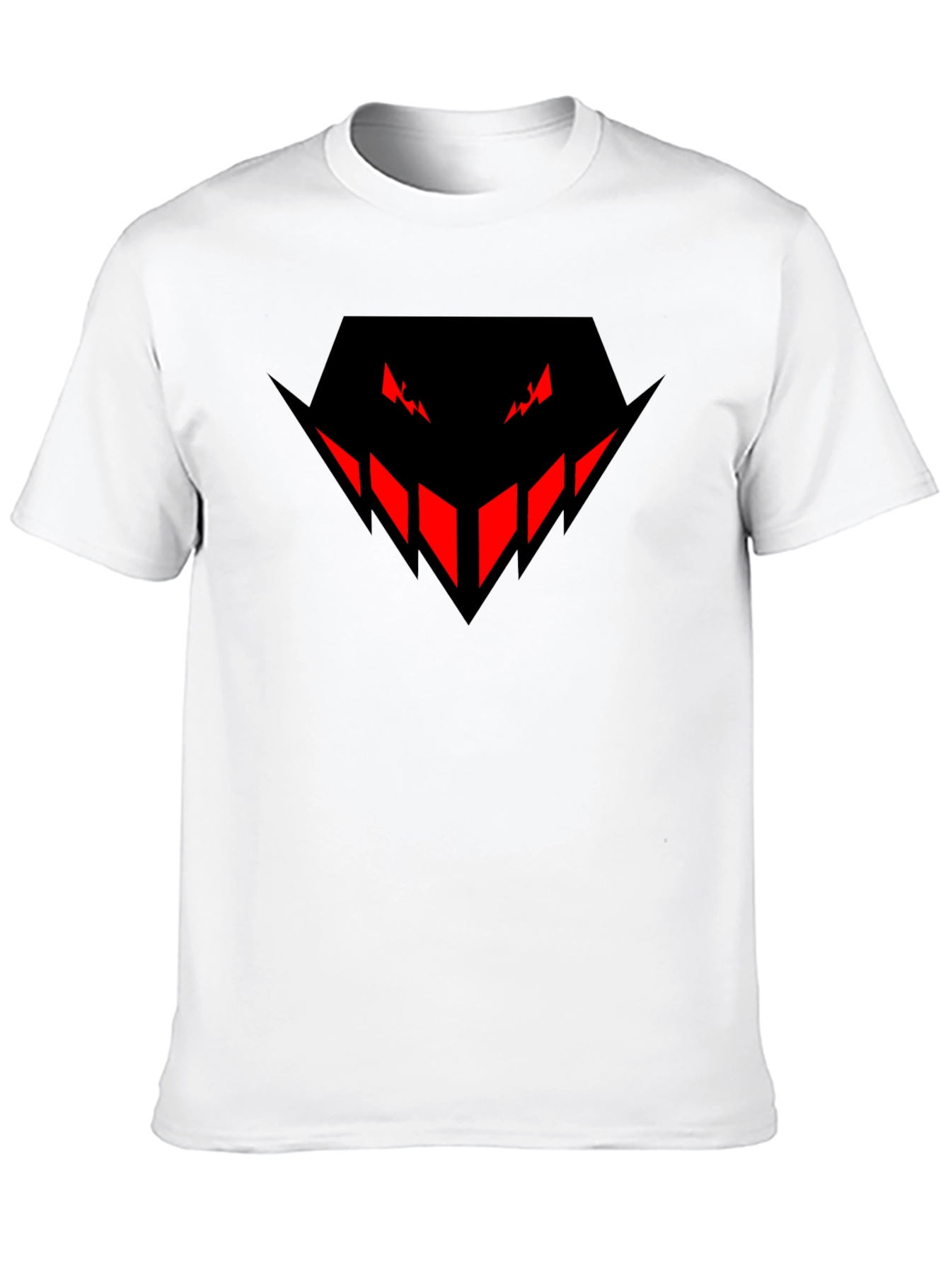 Mens Black T-Shirt with Red Evil Face Design