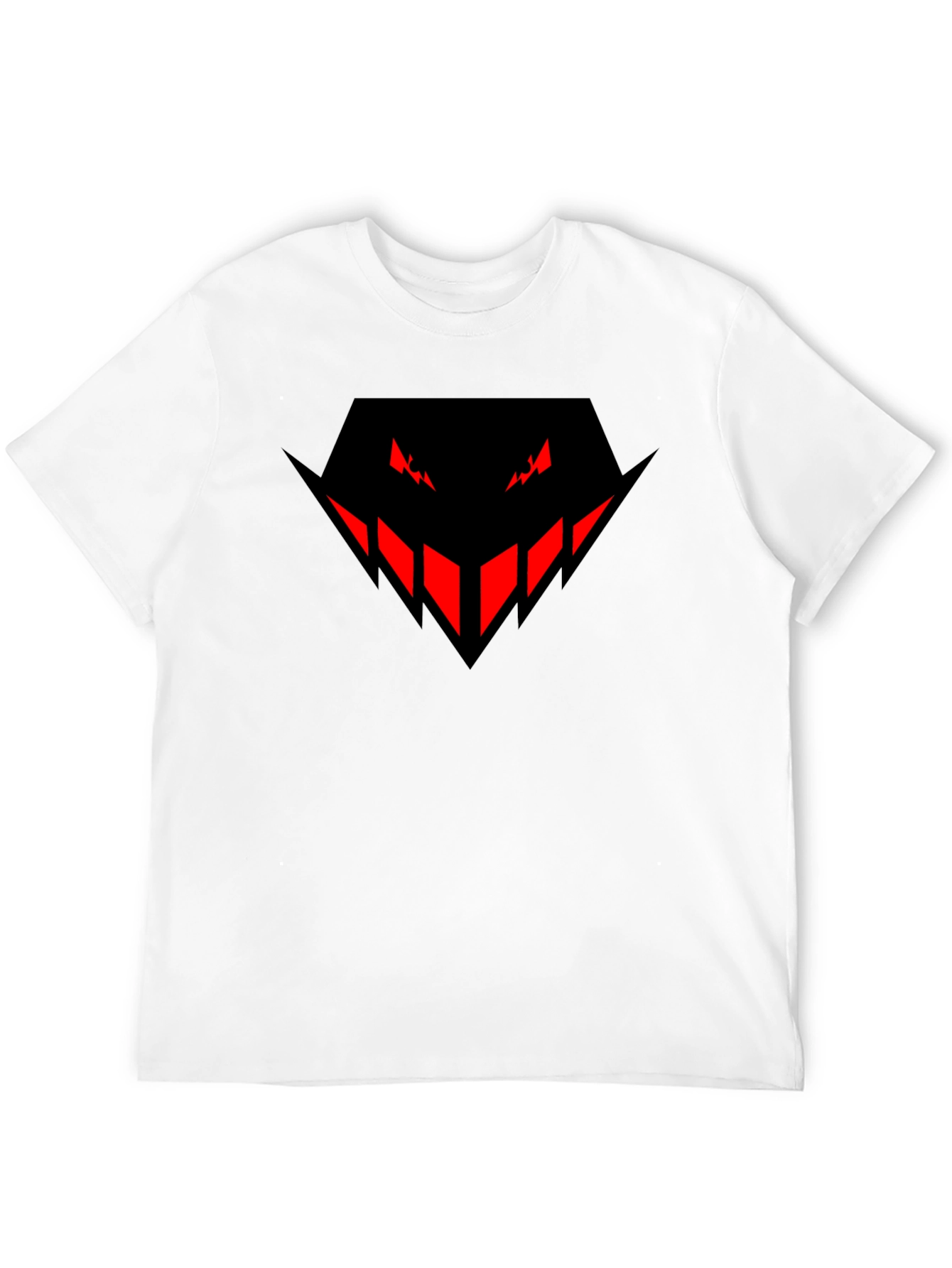 Mens Black T-Shirt with Red Evil Face Design