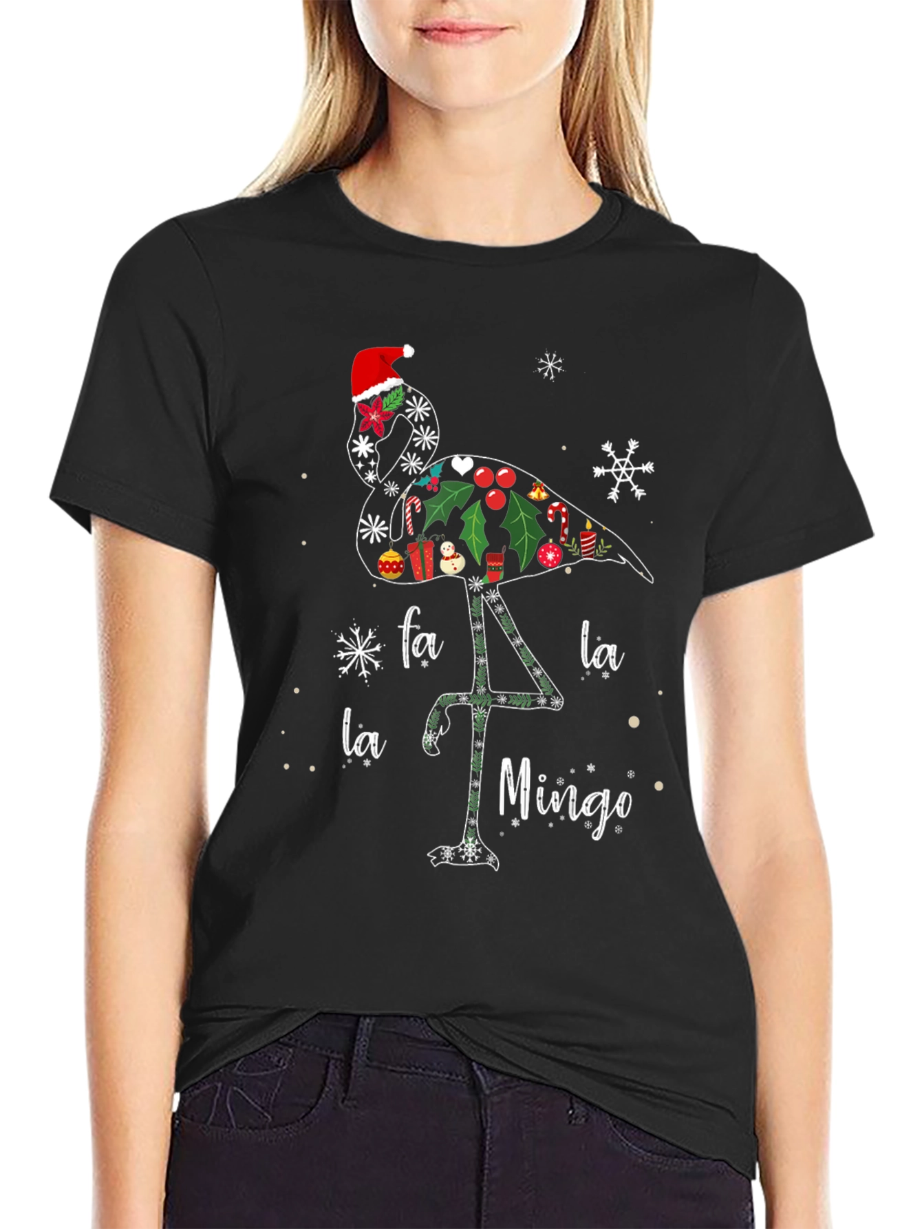 Festive Flamingo Christmas T-Shirt