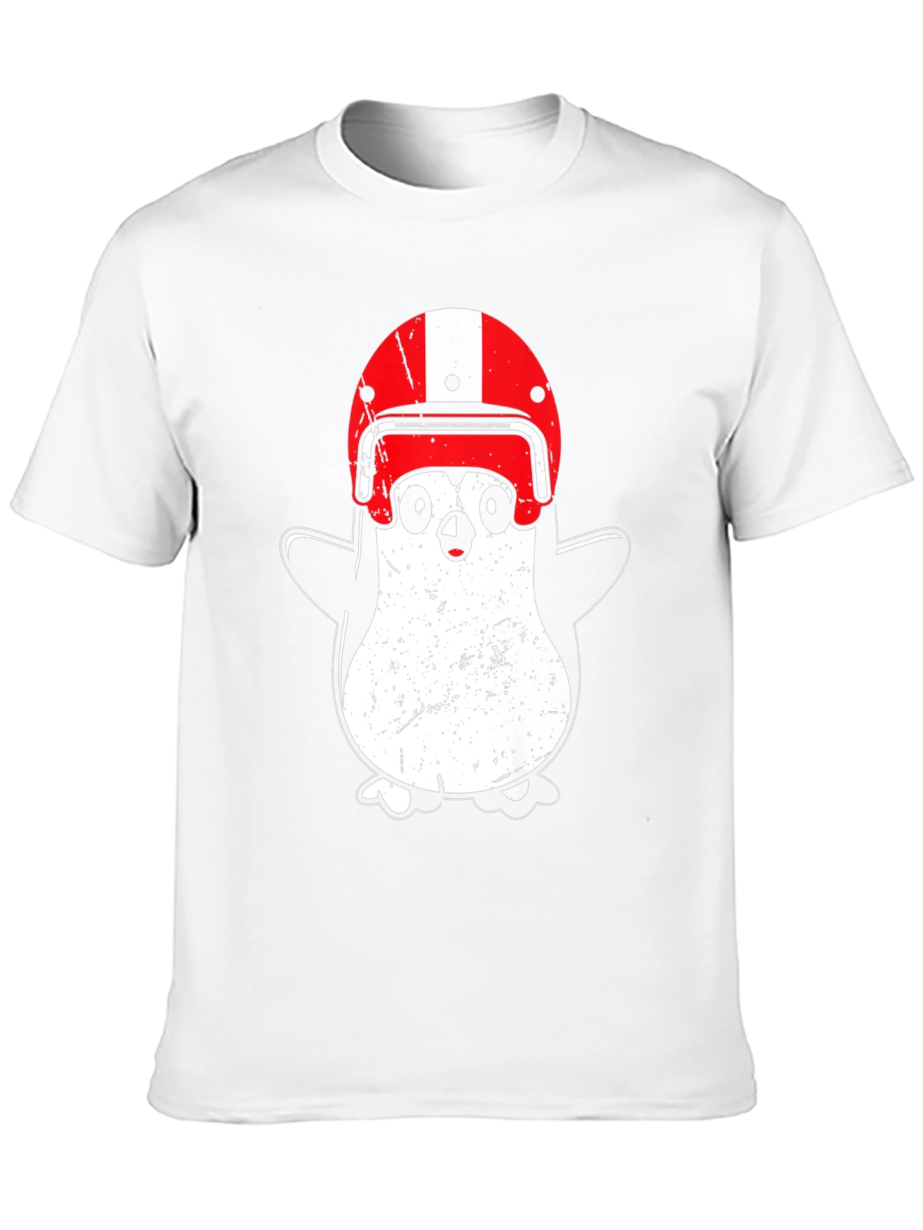 Penguin Helmet T-Shirt - Black Cotton Graphic Tee