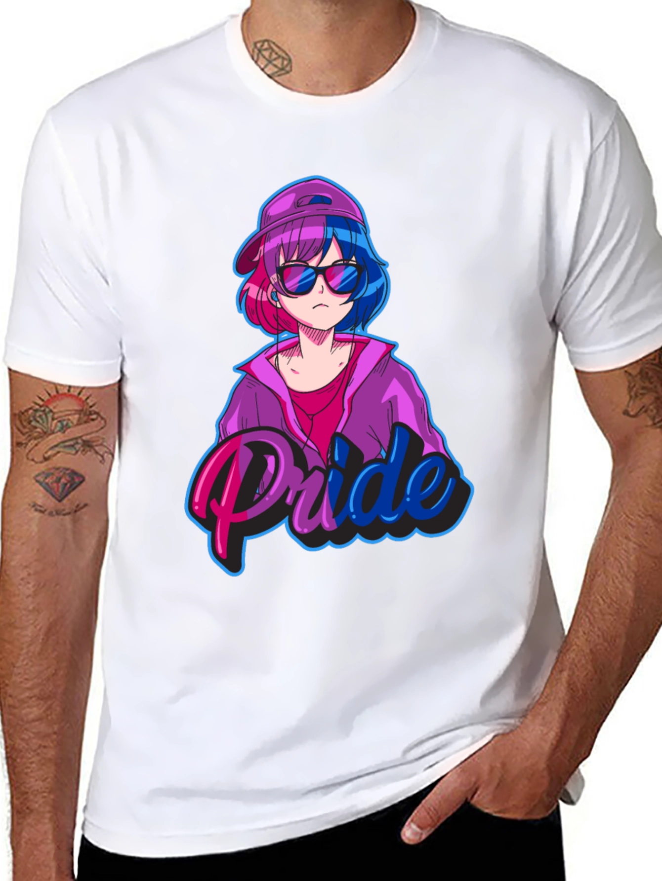 Bisexual Pride Anime Tee - Stylish Graphic T-Shirt