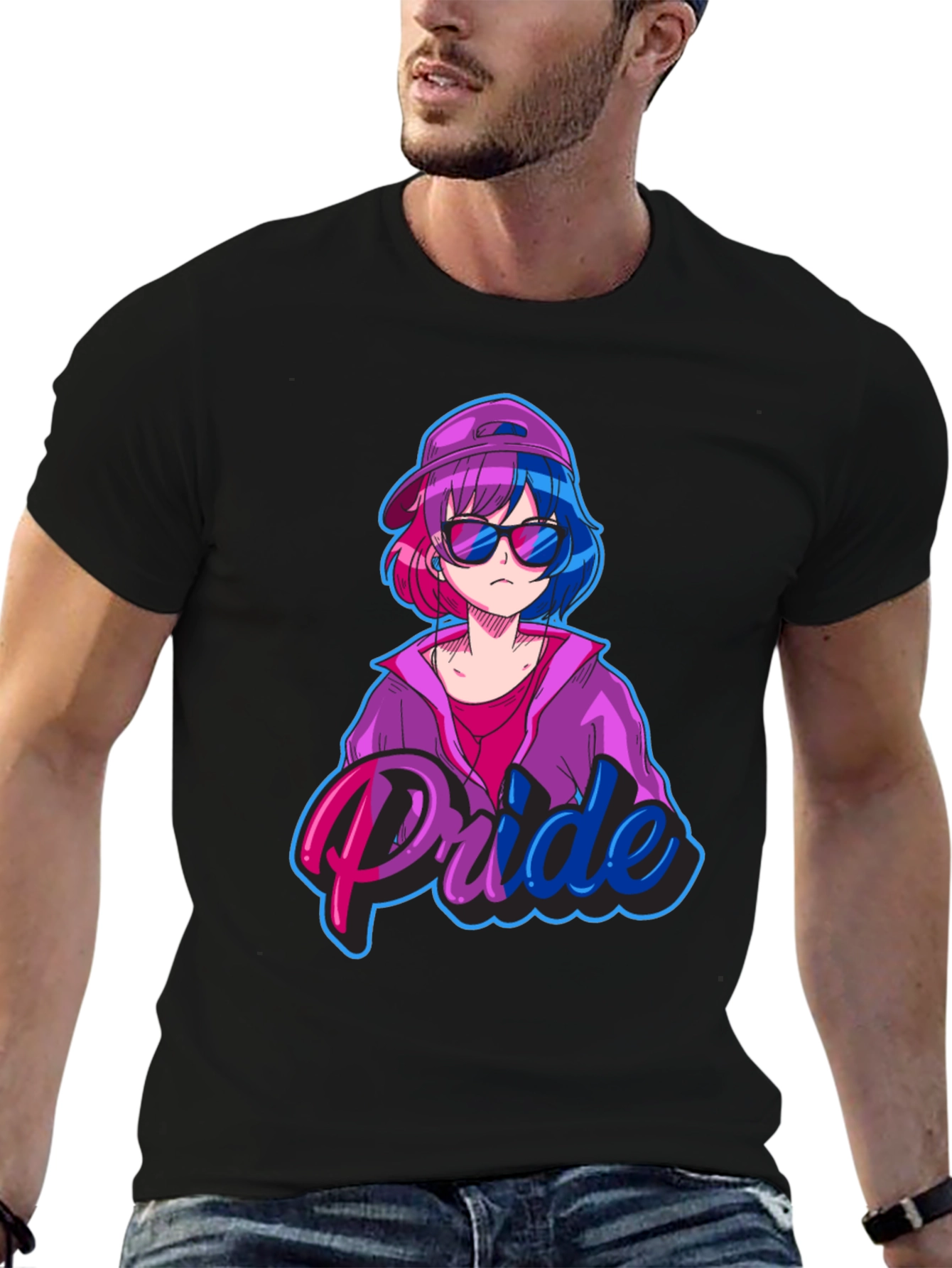Bisexual Pride Anime Tee - Stylish Graphic T-Shirt