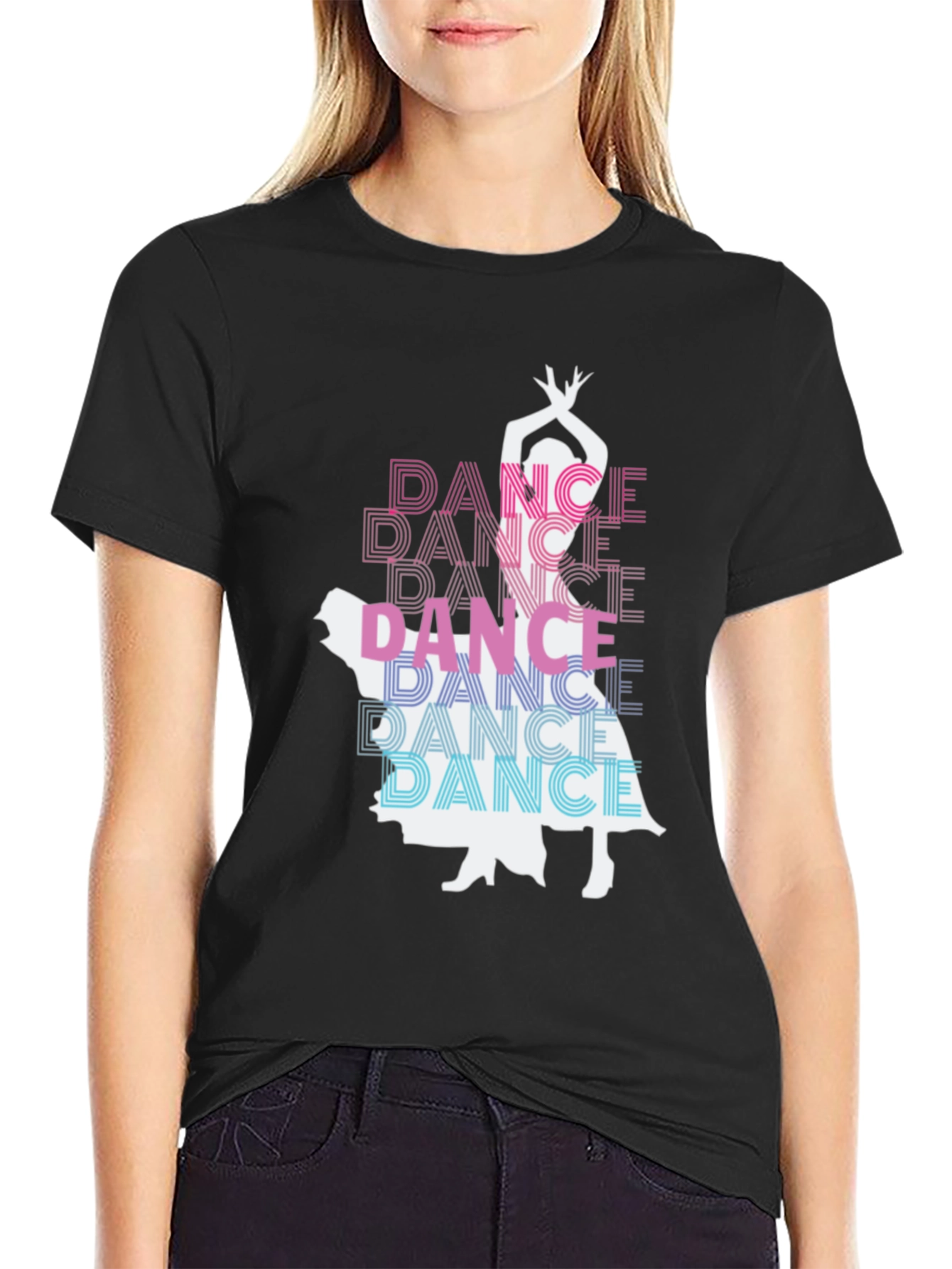 Dance Silhouette Graphic Tee - Stylish Comfort