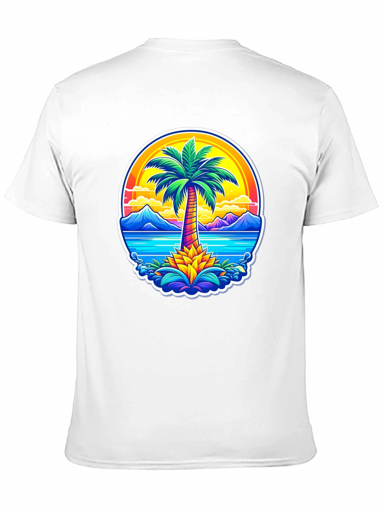 Palm Tree Island Graphic Tee - Tropical Vibe Shirt