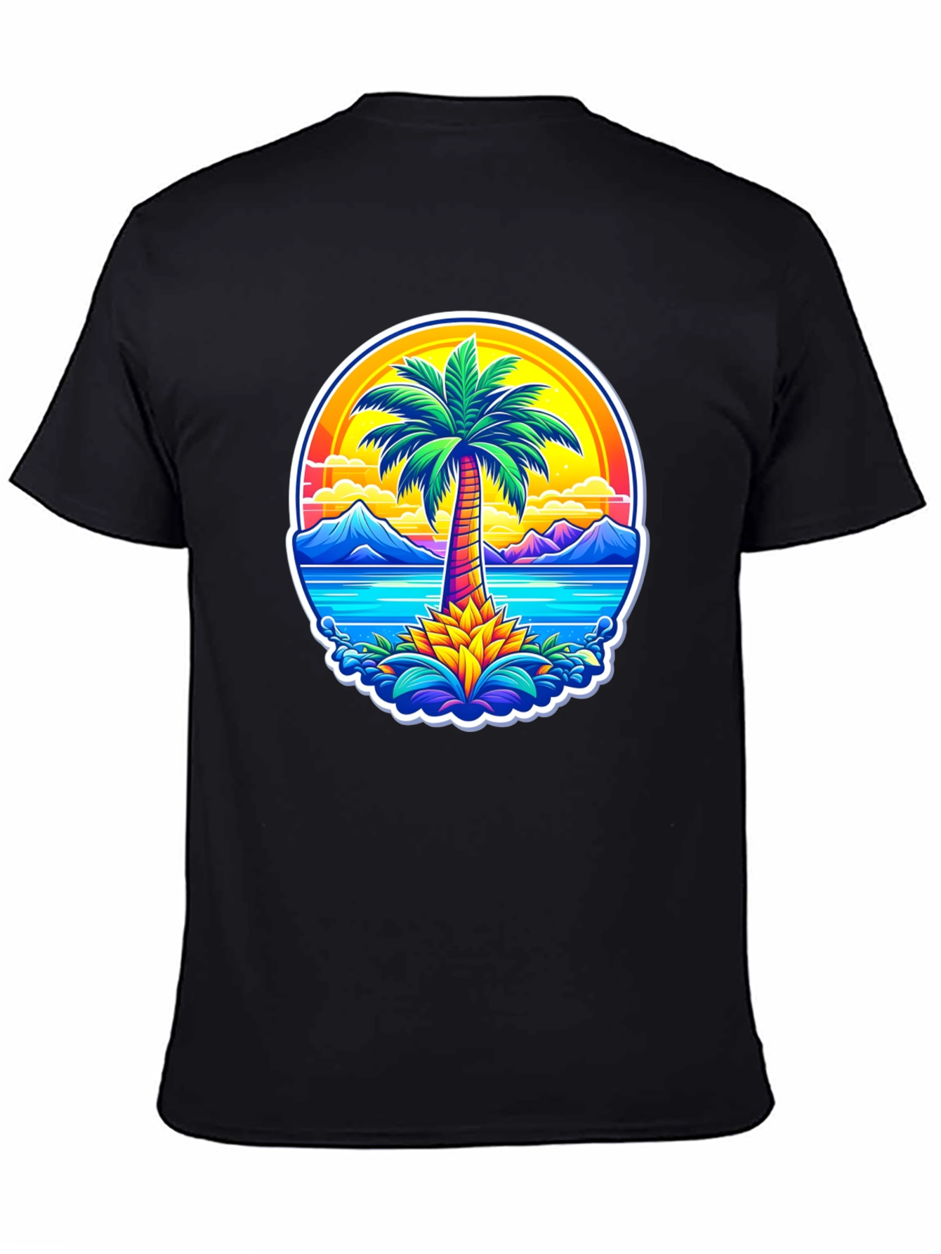 Palm Tree Island Graphic Tee - Tropical Vibe Shirt
