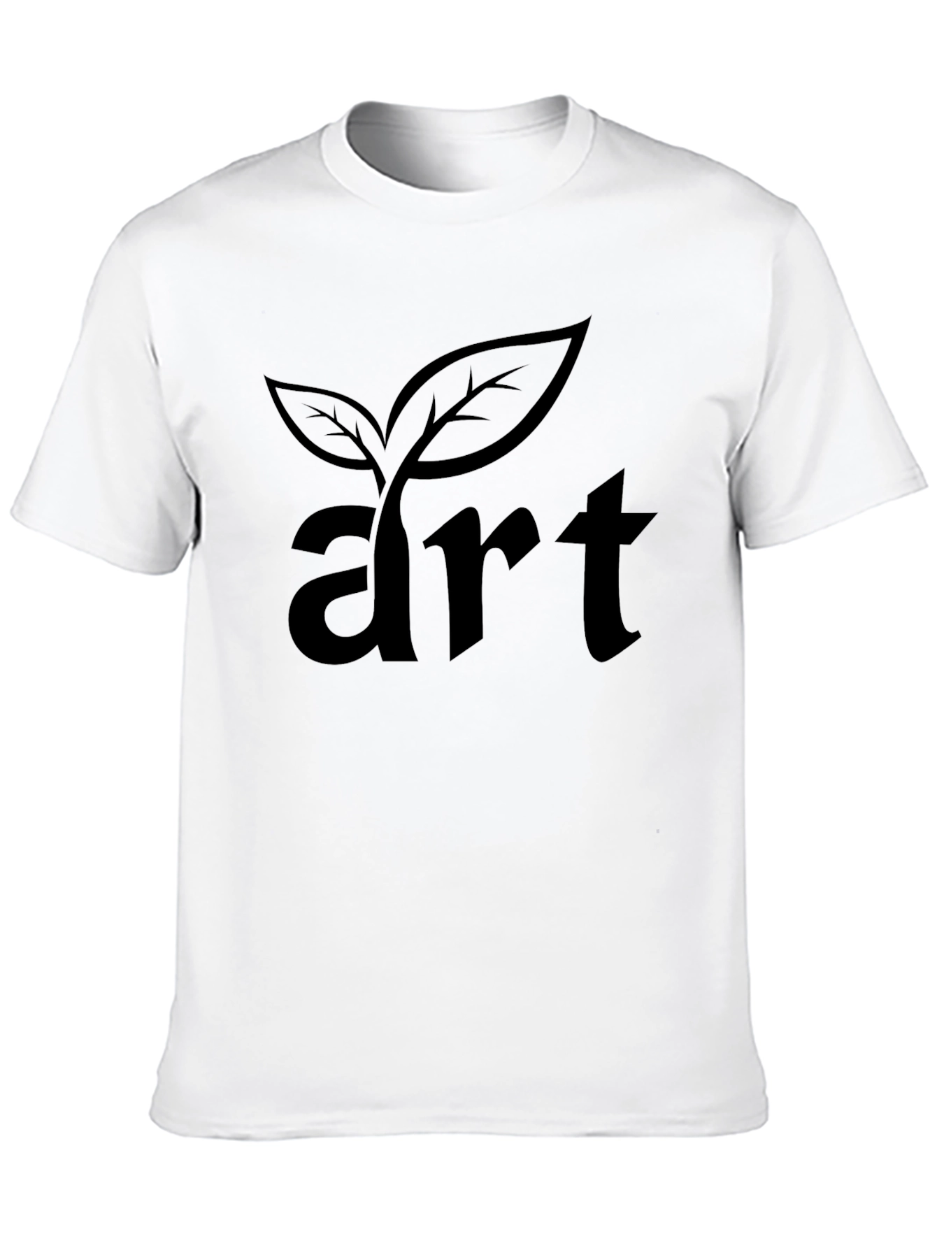 Art Plant Graphic Tee - Black Cotton Casual Shirt