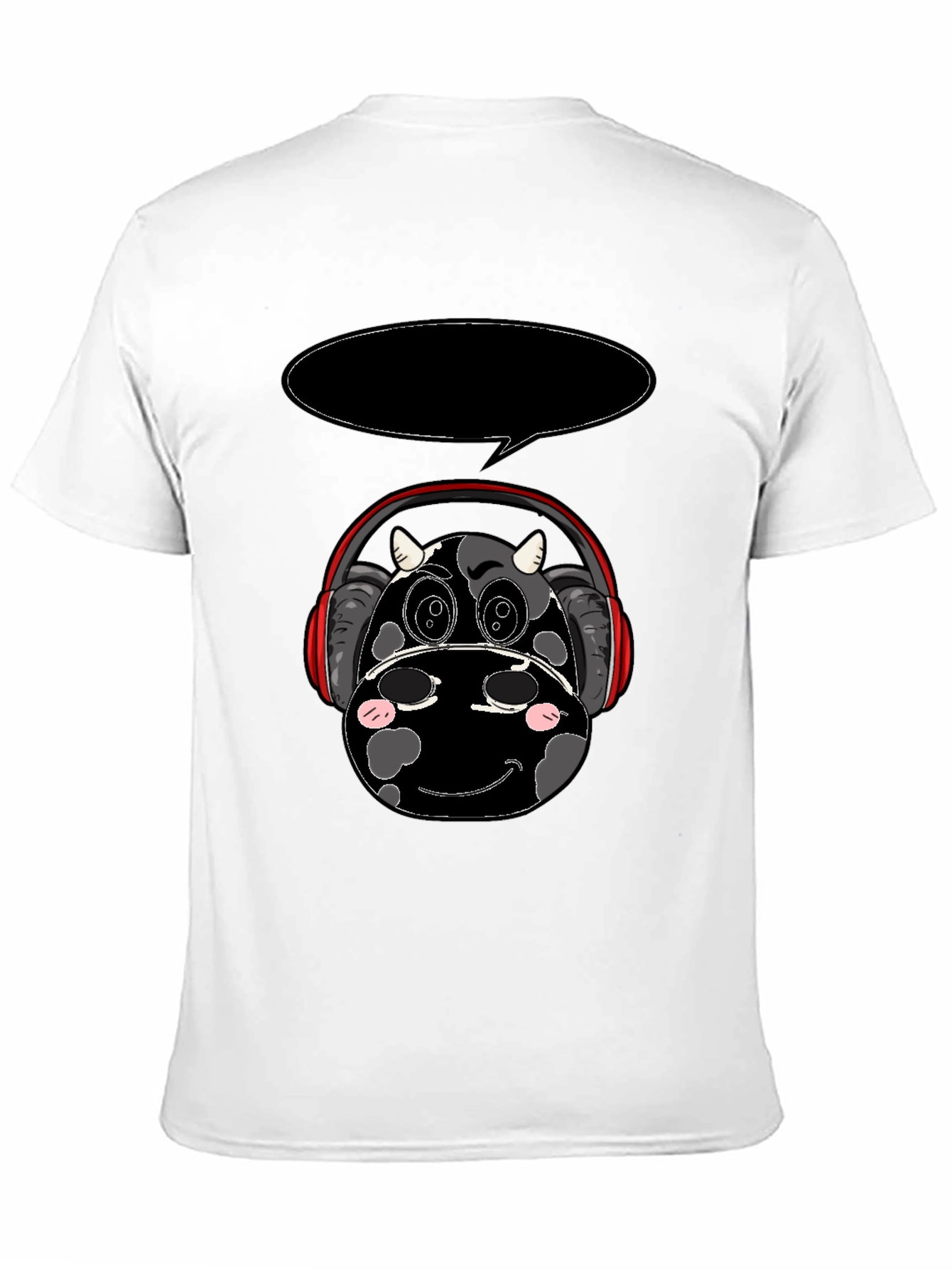 Cow Headphone T-Shirt - Black