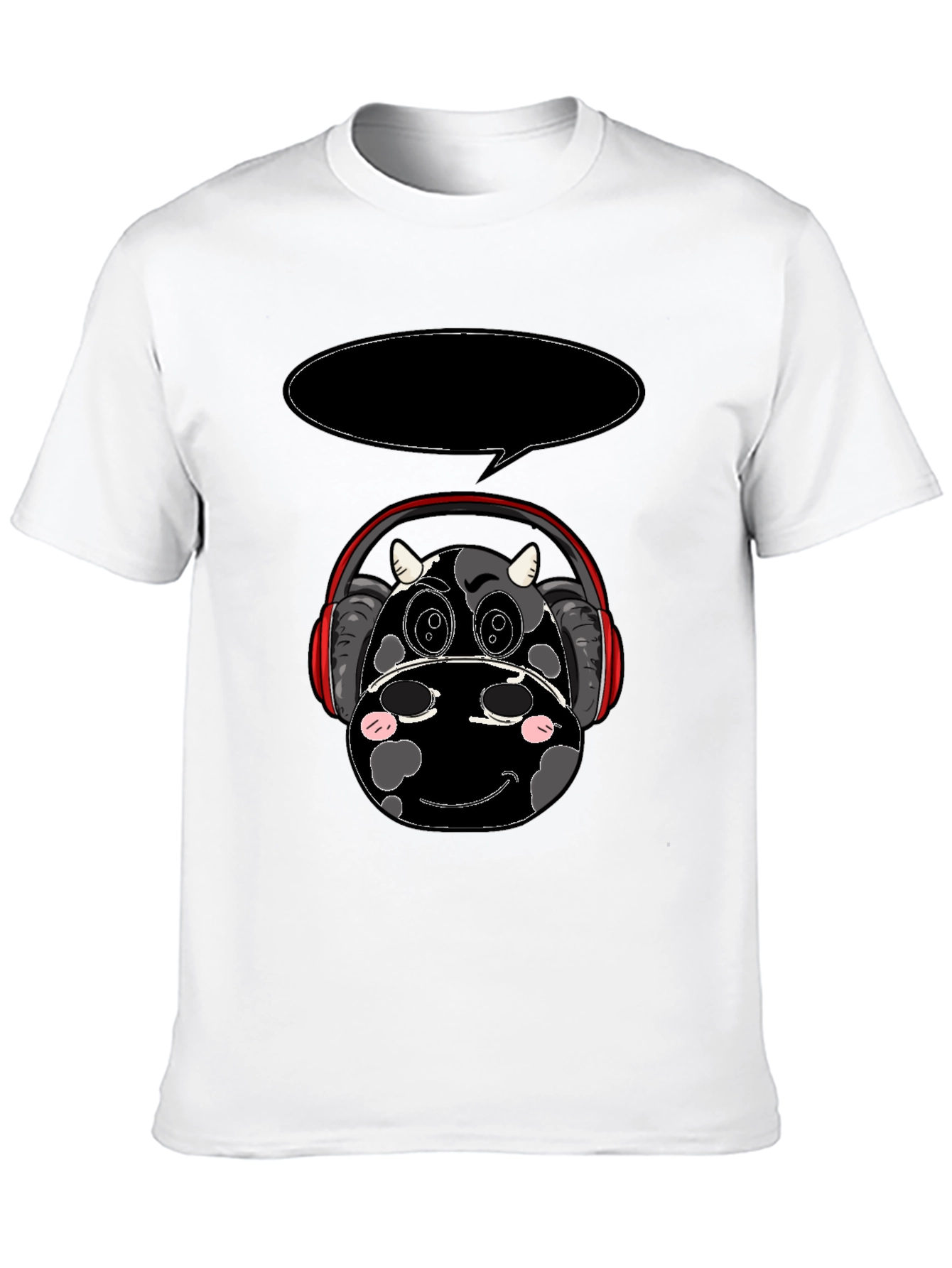 Cow Headphone T-Shirt - Black