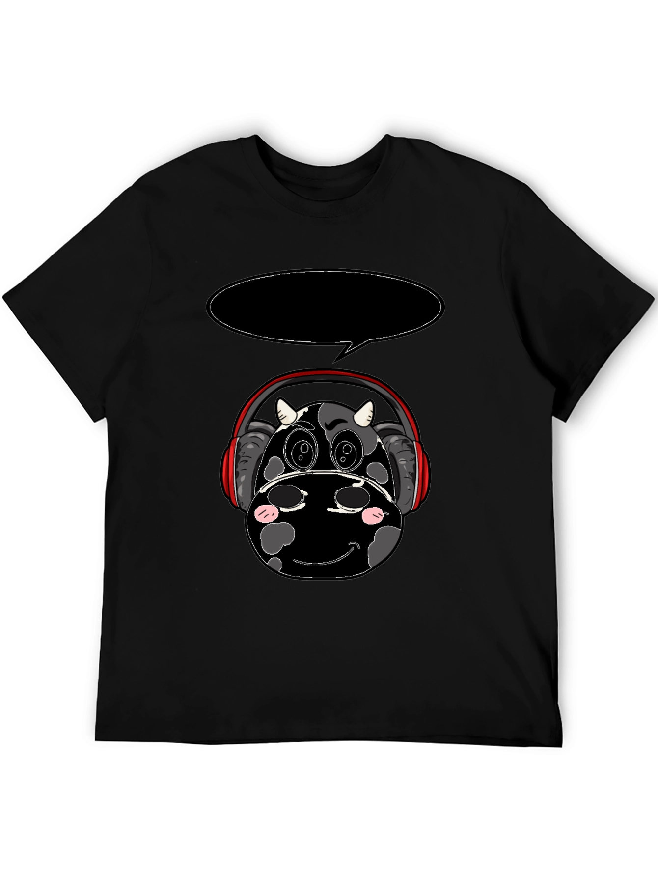 Cow Headphone T-Shirt - Black