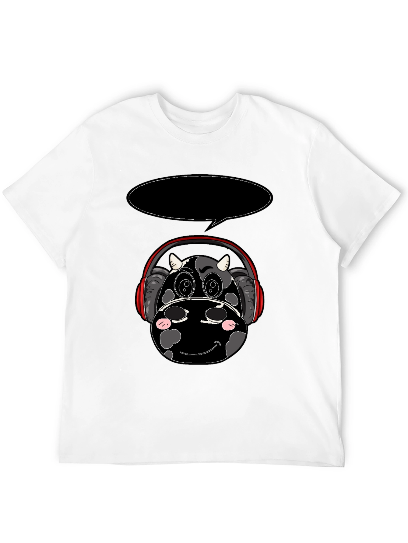 Cow Headphone T-Shirt - Black