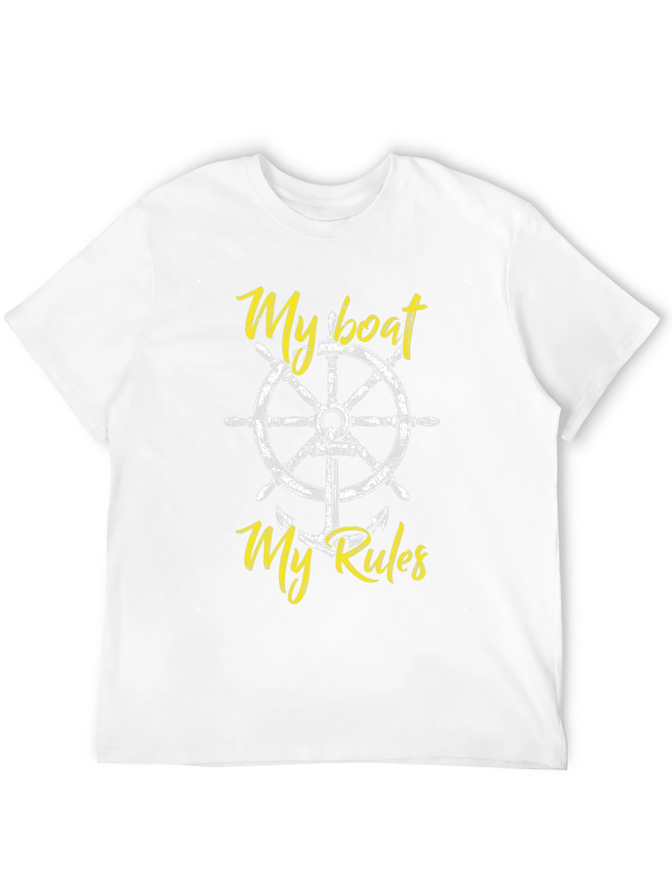 My Boat My Rules Black Cotton T-Shirt