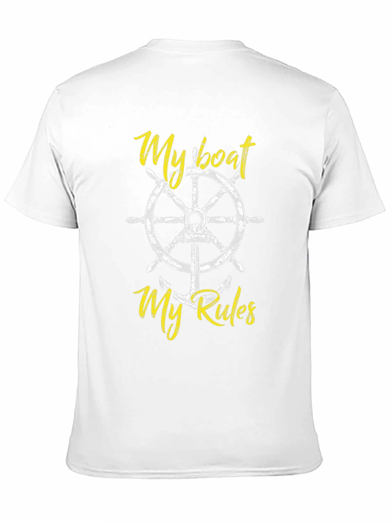 My Boat My Rules Black Cotton T-Shirt
