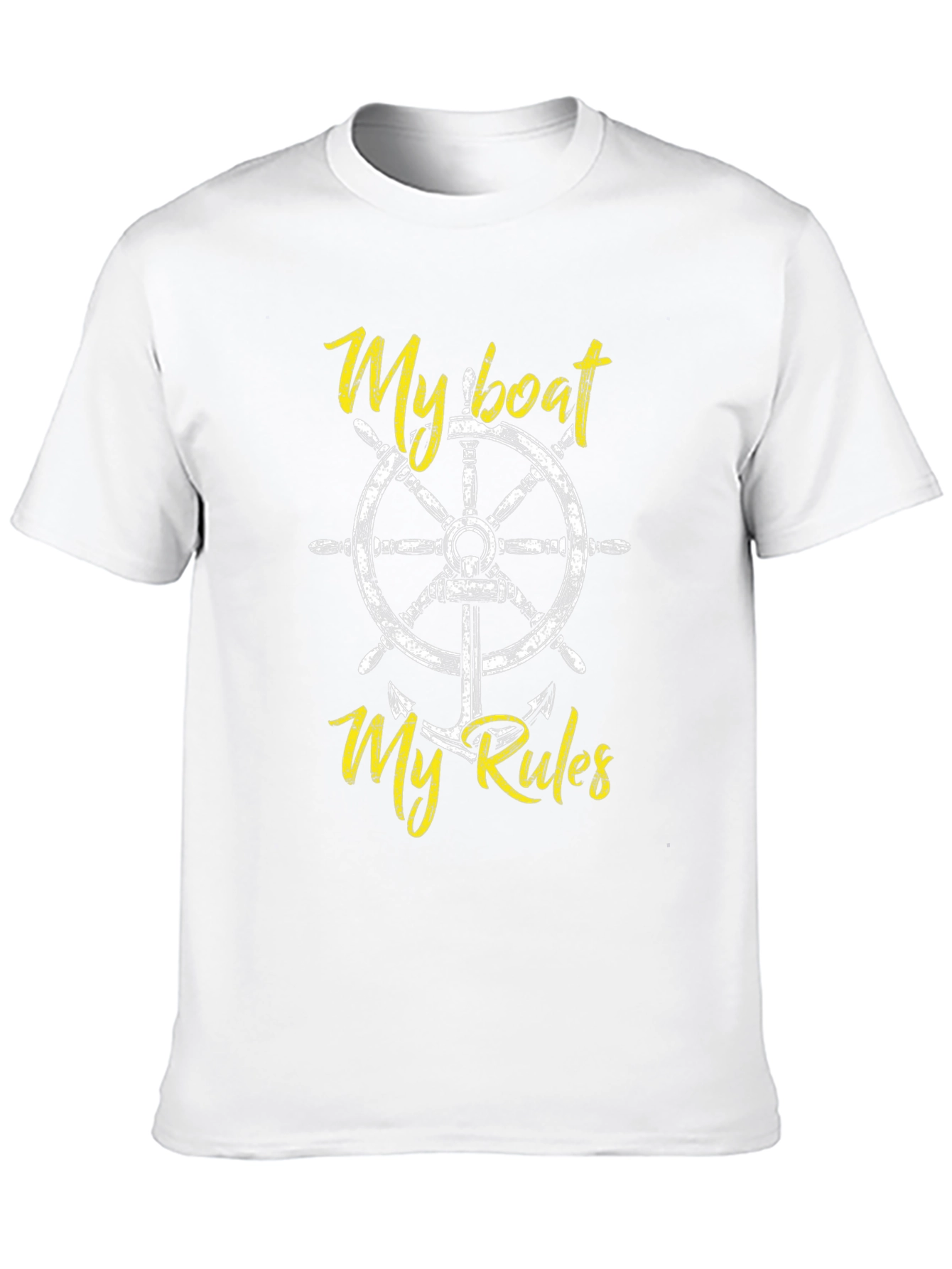 My Boat My Rules Black Cotton T-Shirt