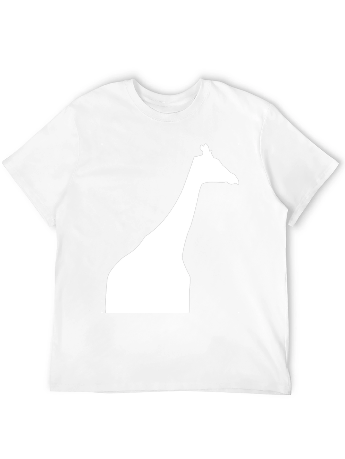 Giraffe Silhouette Graphic Tee - Black Cotton Casual Shirt