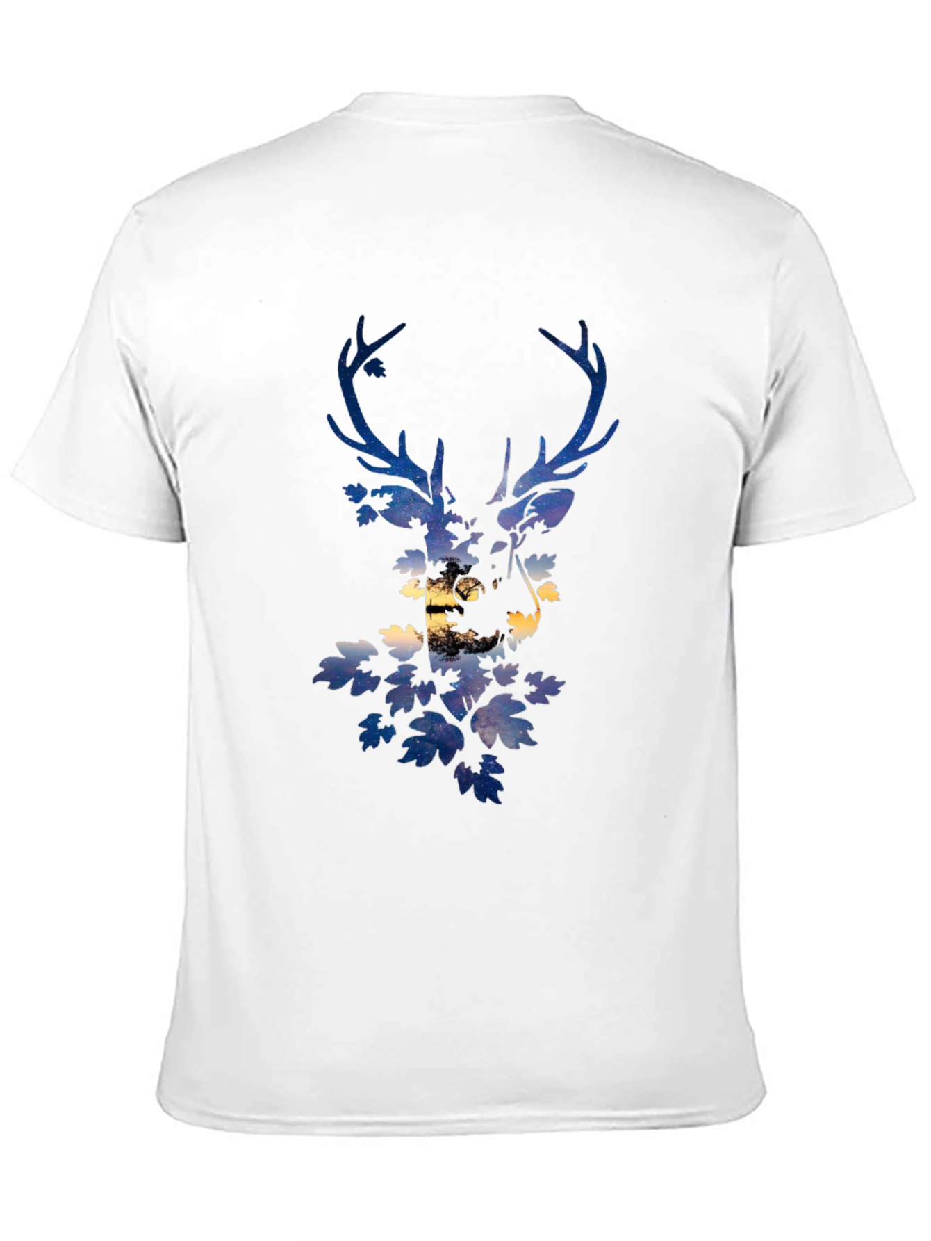 Deer Silhouette Graphic Print Black T-Shirt