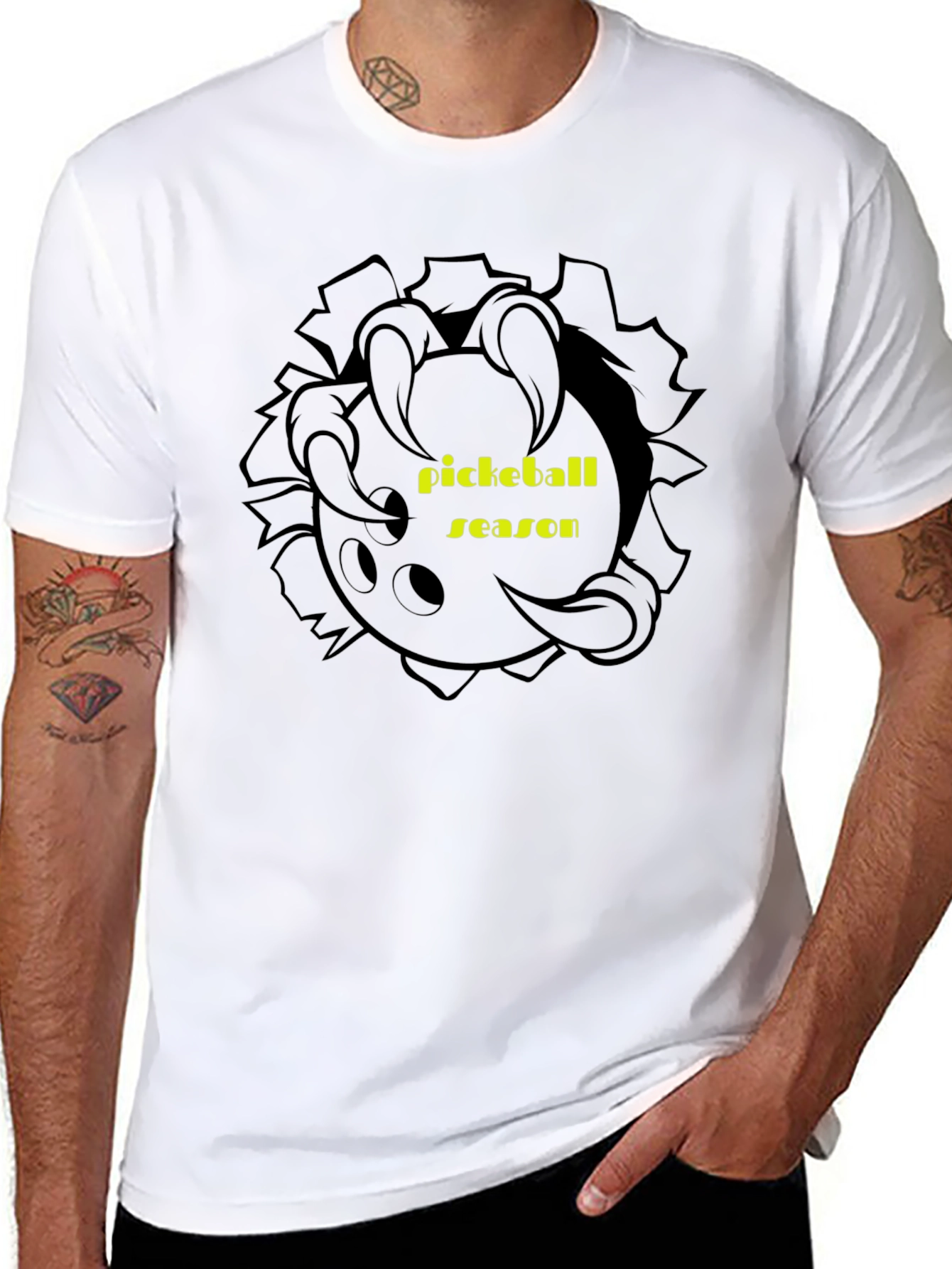 Pickleball Season Black Graphic T-Shirt