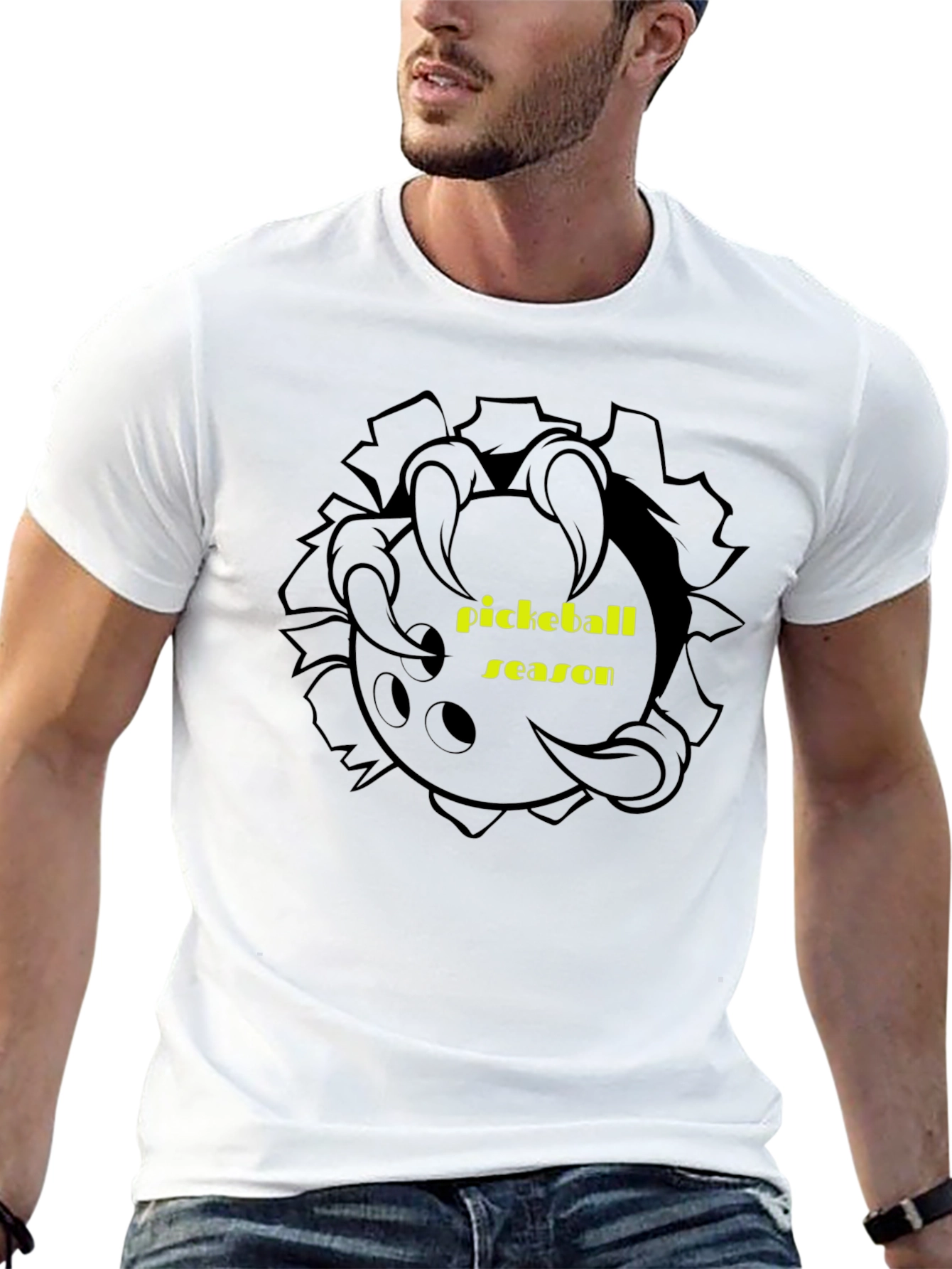 Pickleball Season Black Graphic T-Shirt