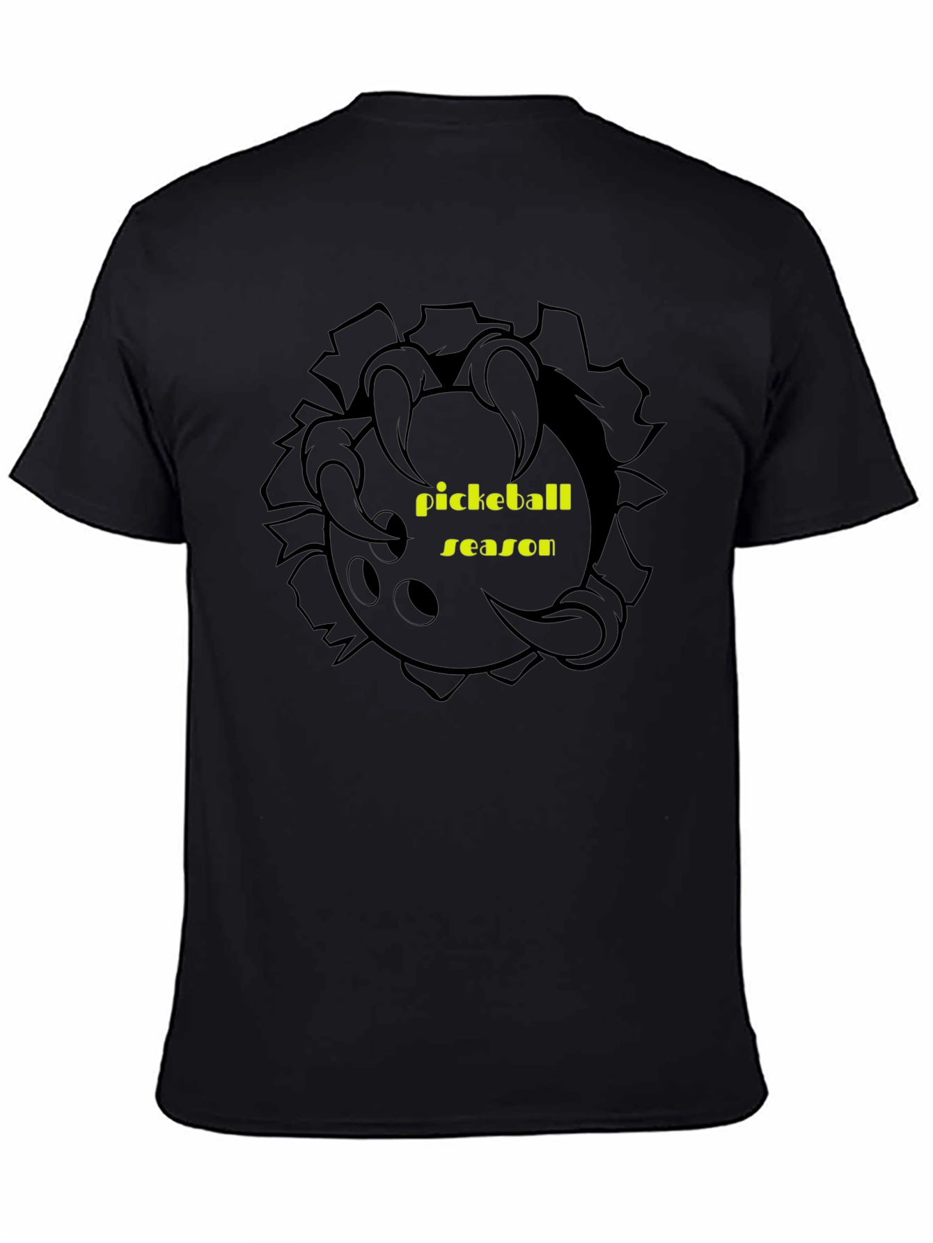 Pickleball Season Black Graphic T-Shirt