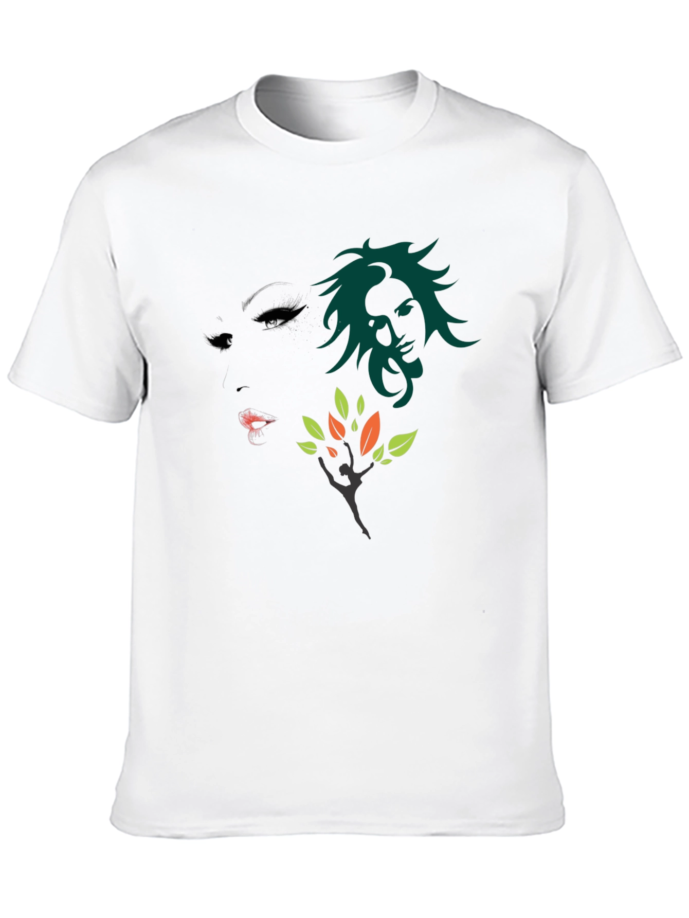 Artistic Graphic Print Black T-Shirt