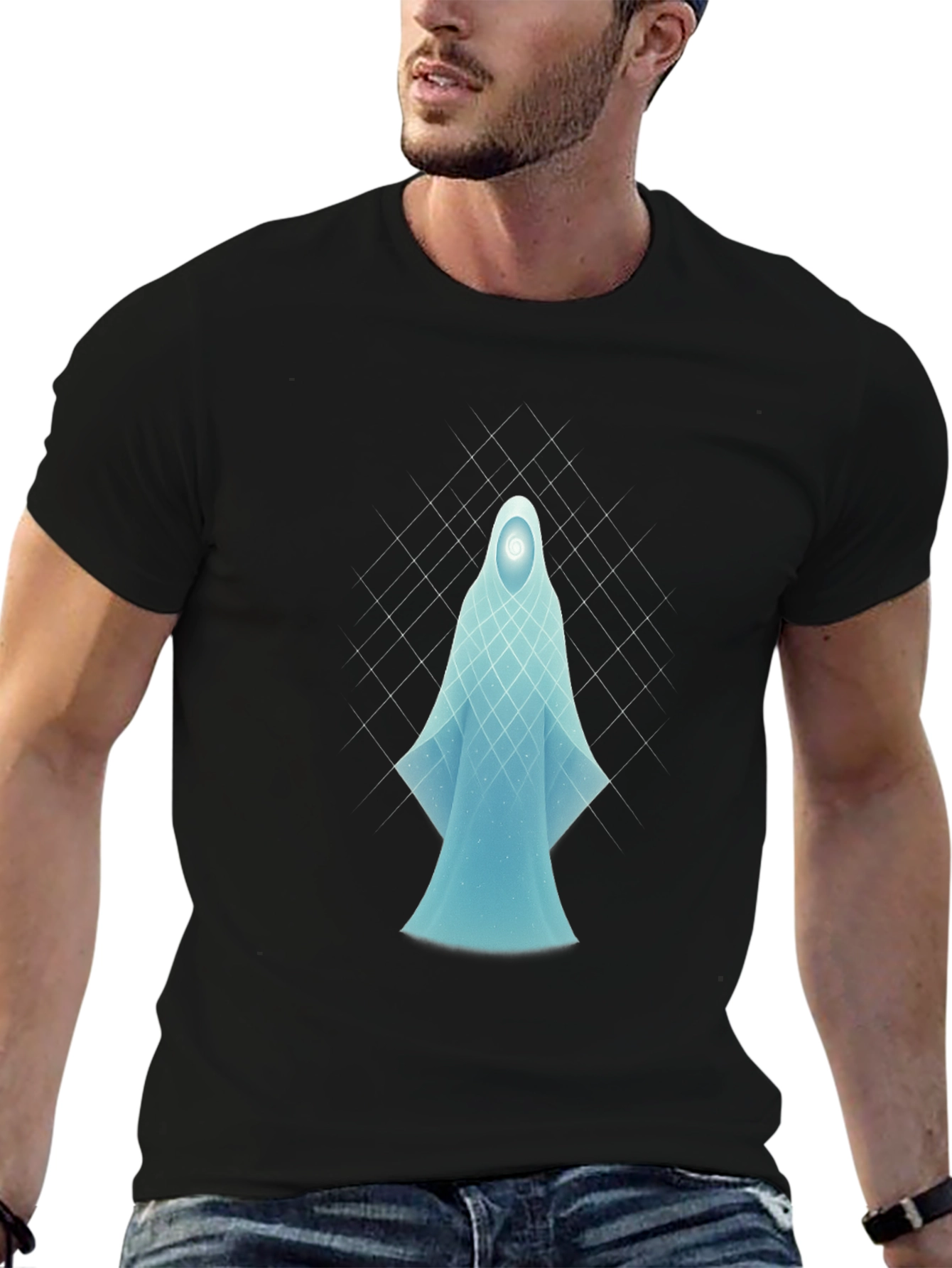 Ethereal Spirit Graphic Tee - Black Cotton Comfort