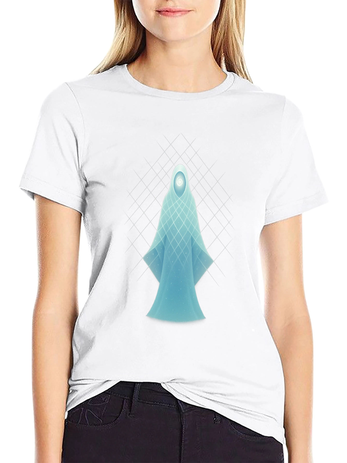 Ethereal Spirit Graphic Tee - Black Cotton Comfort