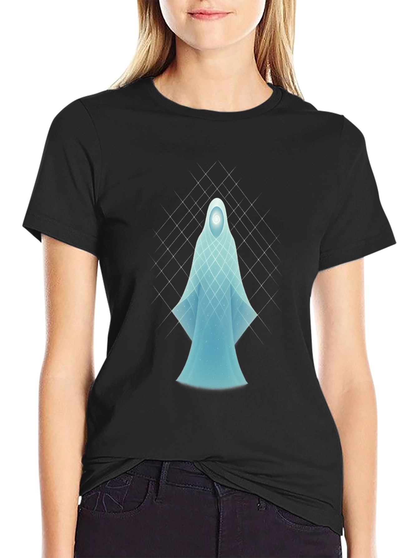Ethereal Spirit Graphic Tee - Black Cotton Comfort