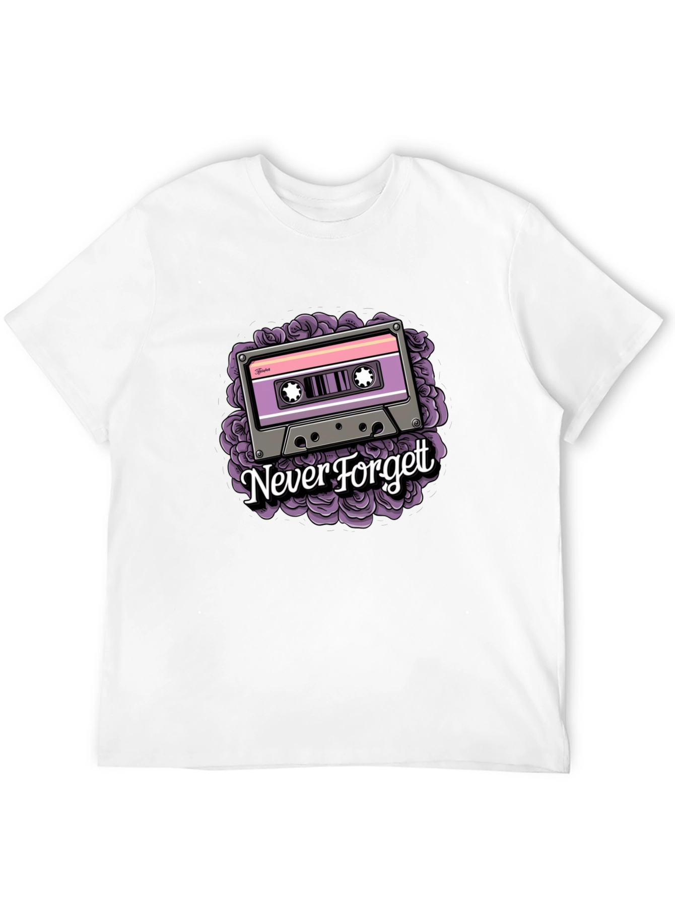 Retro Cassette Tape Graphic T-Shirt - Never Forget