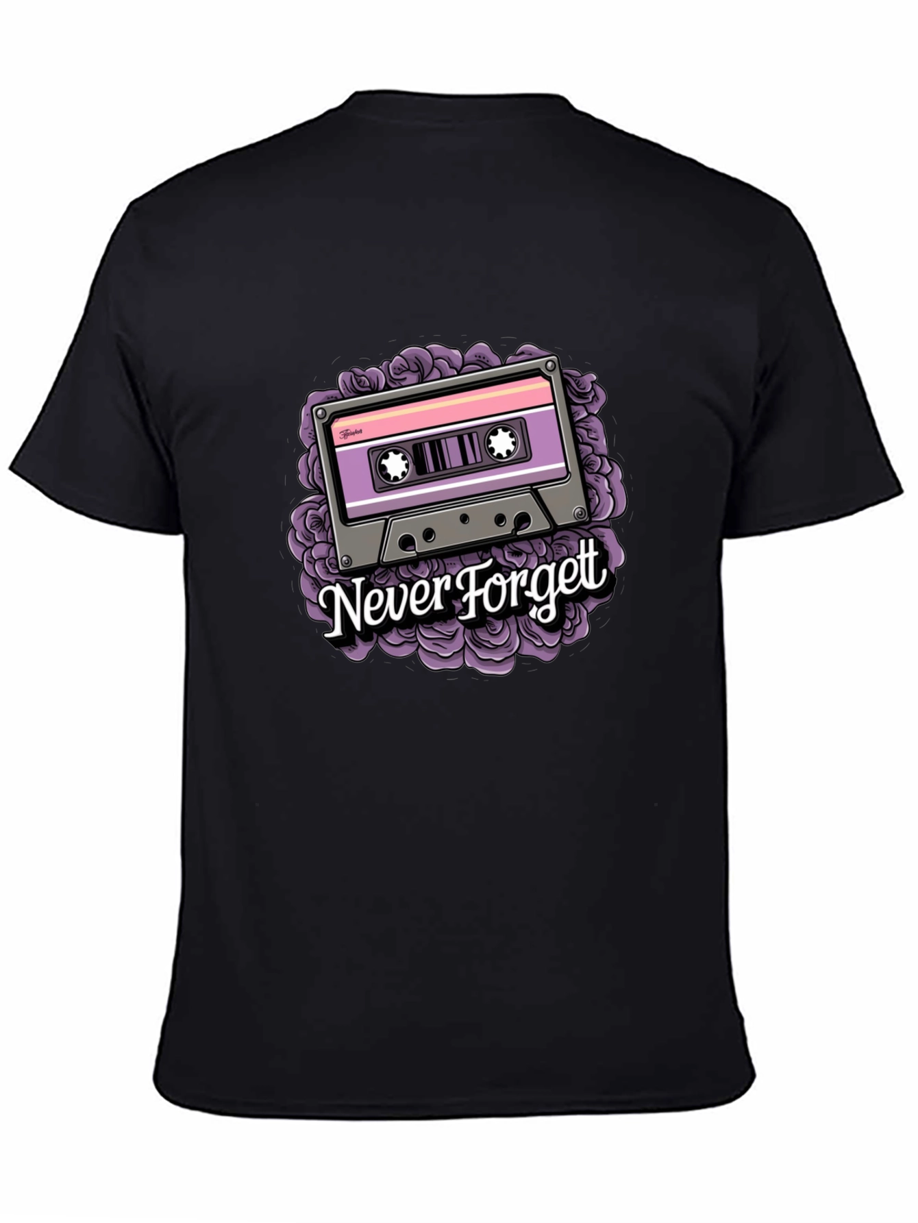 Retro Cassette Tape Graphic T-Shirt - Never Forget