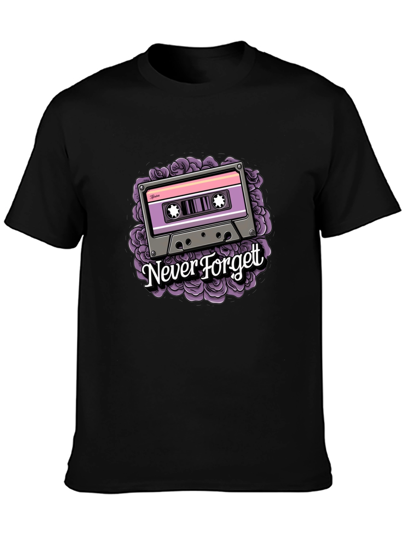 Retro Cassette Tape Graphic T-Shirt - Never Forget