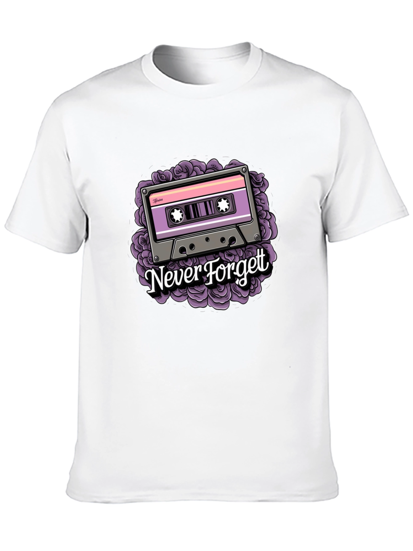 Retro Cassette Tape Graphic T-Shirt - Never Forget