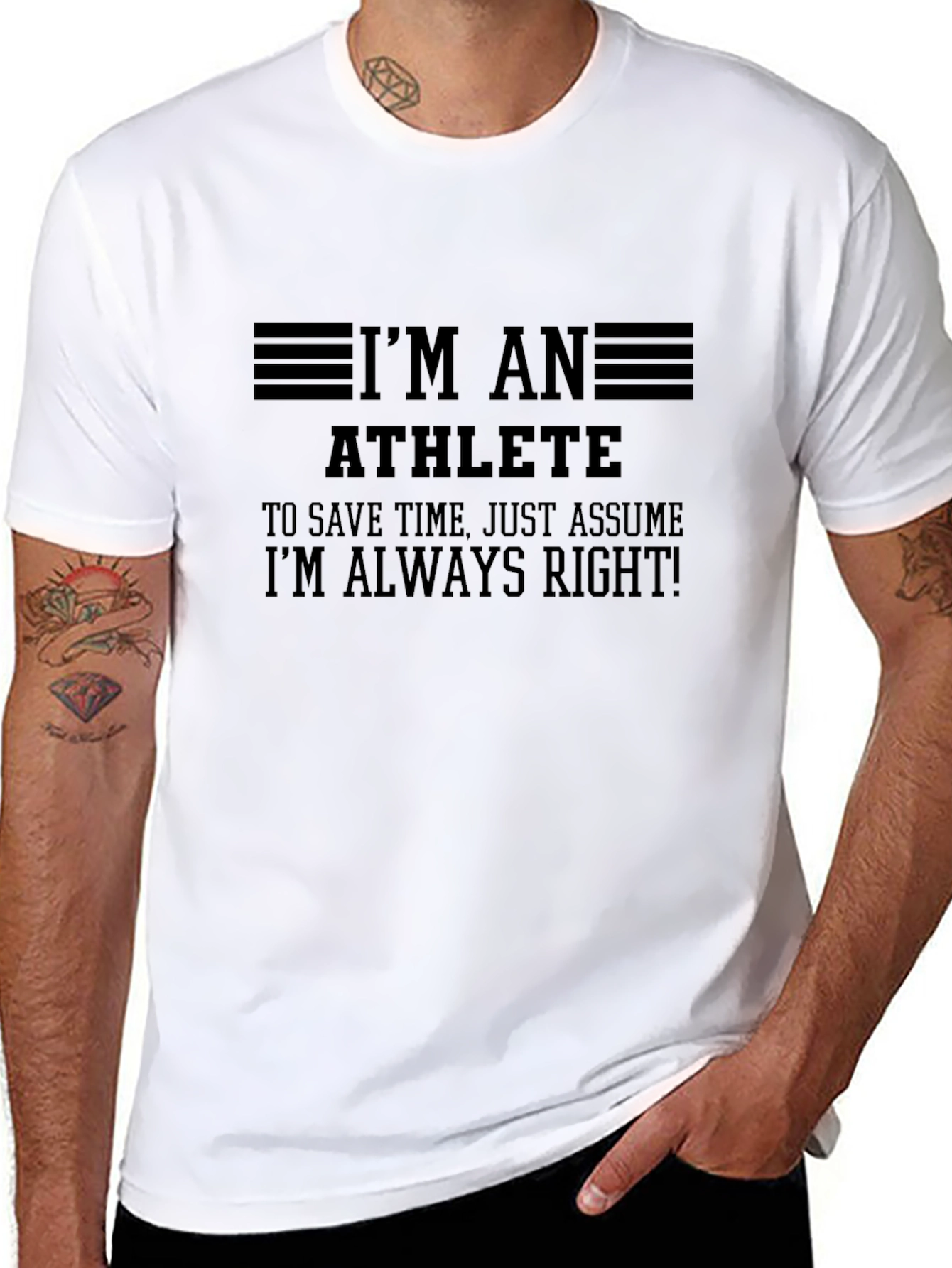 Im An Athlete Always Right! Black T-Shirt