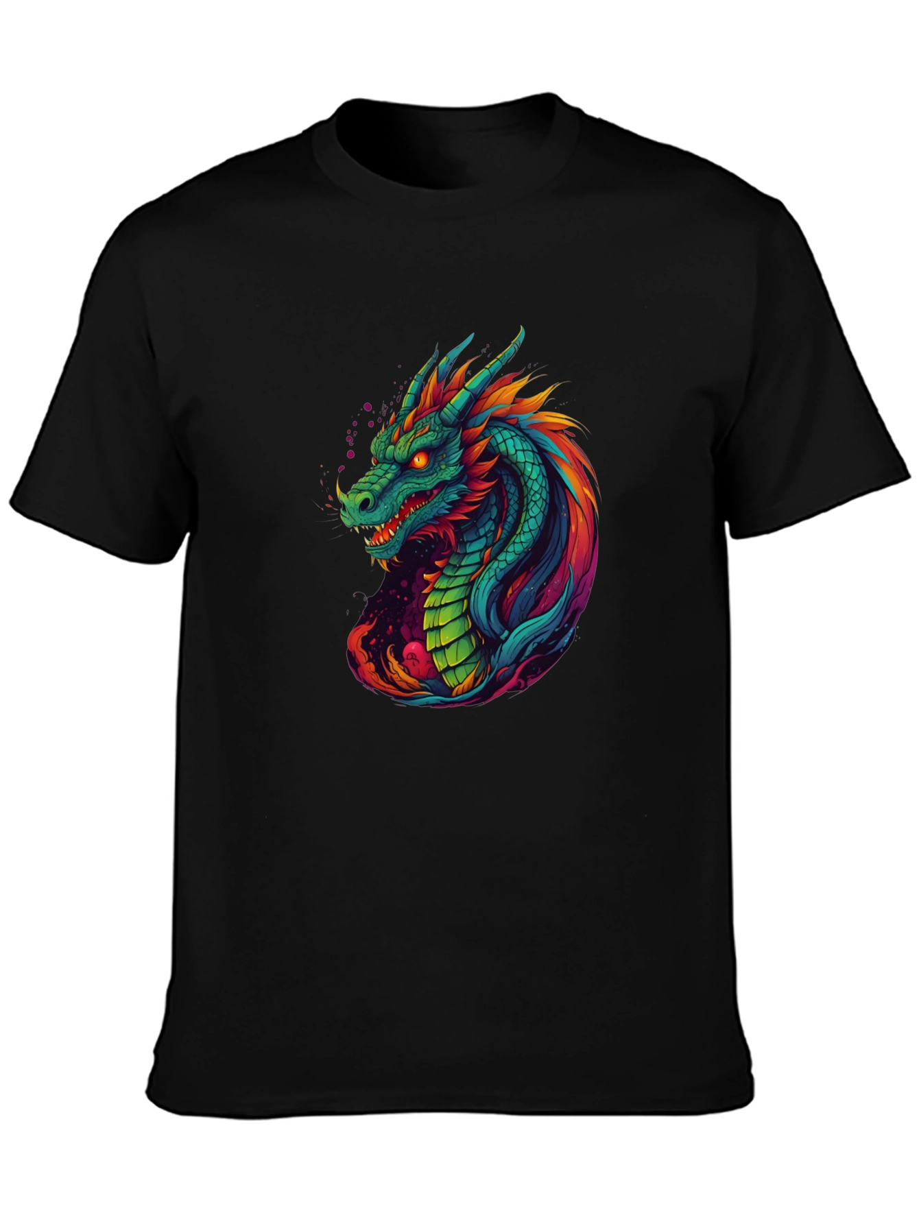 Vibrant Dragon Graphic Tee - Cool Mens T-Shirt