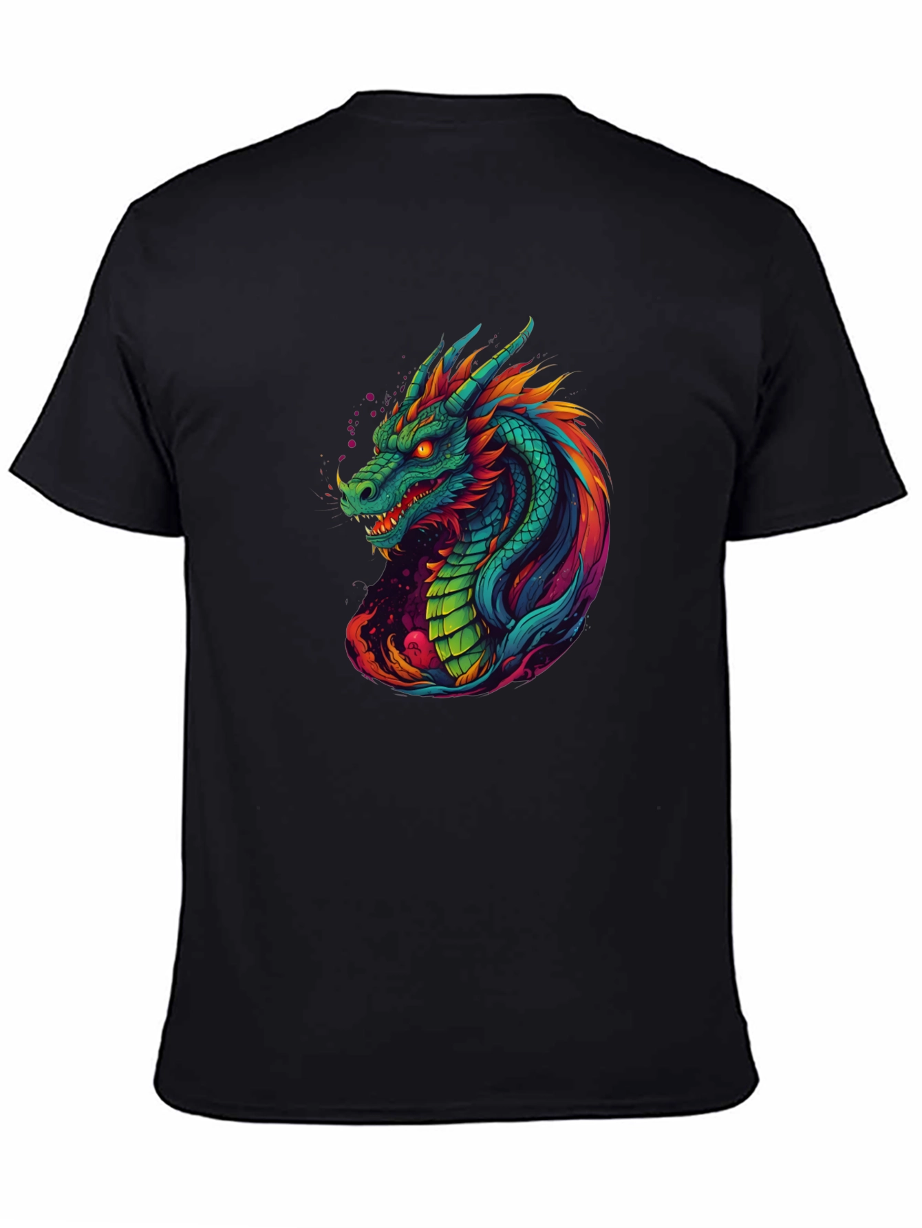 Vibrant Dragon Graphic Tee - Cool Mens T-Shirt