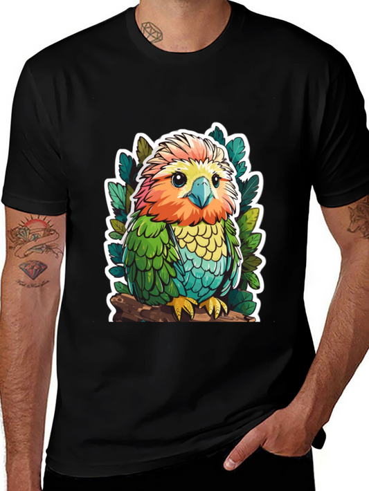 Cute Cartoon Parrot Graphic T-Shirt