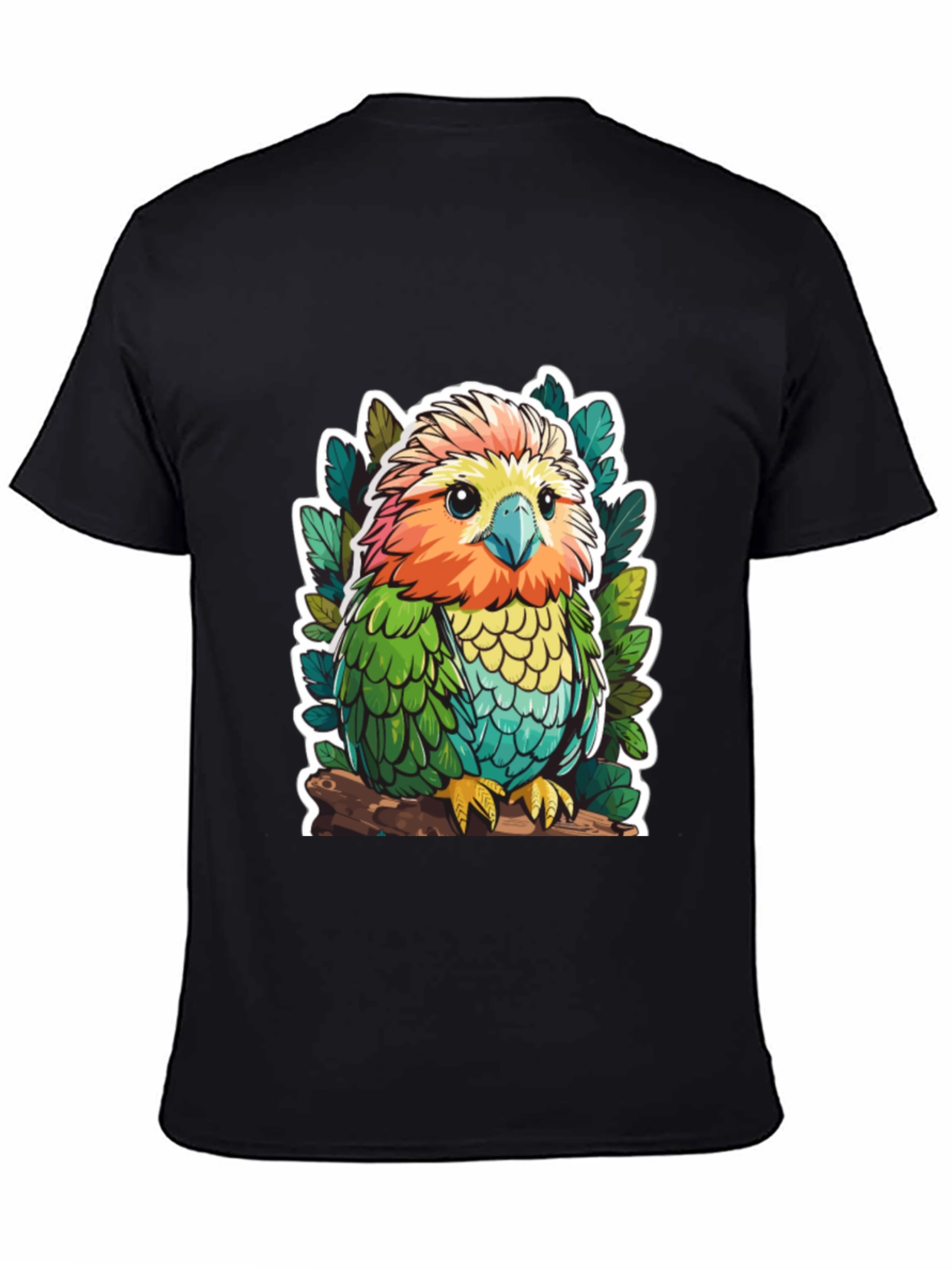 Cute Cartoon Parrot Graphic T-Shirt