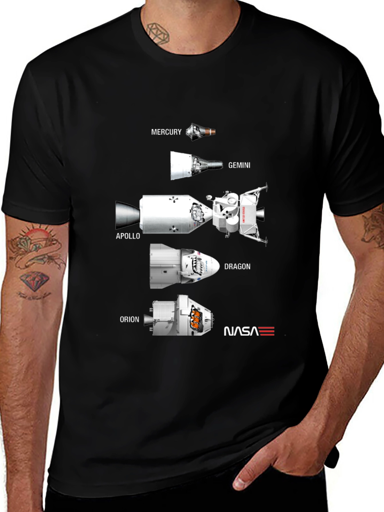 Spacecraft Evolution NASA T-Shirt