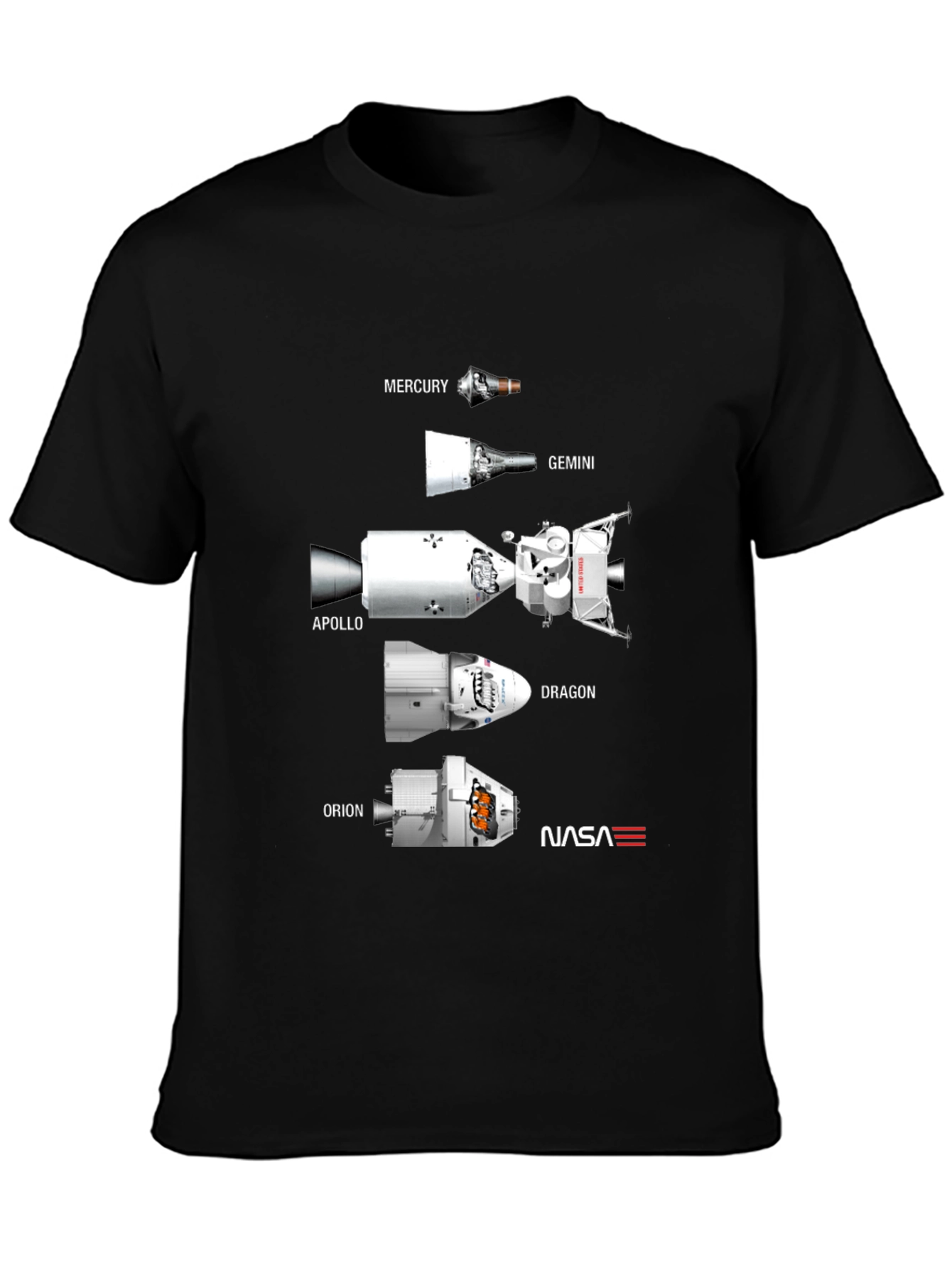 Spacecraft Evolution NASA T-Shirt