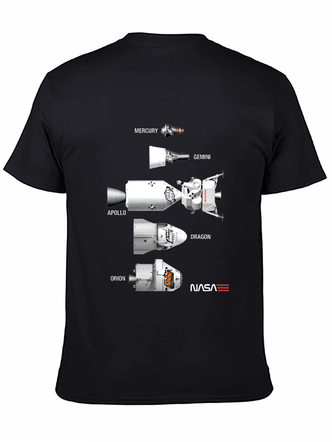 Spacecraft Evolution NASA T-Shirt