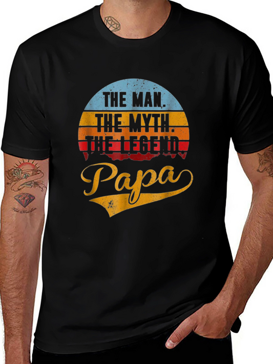 The Man The Myth The Legend Papa Black T-Shirt