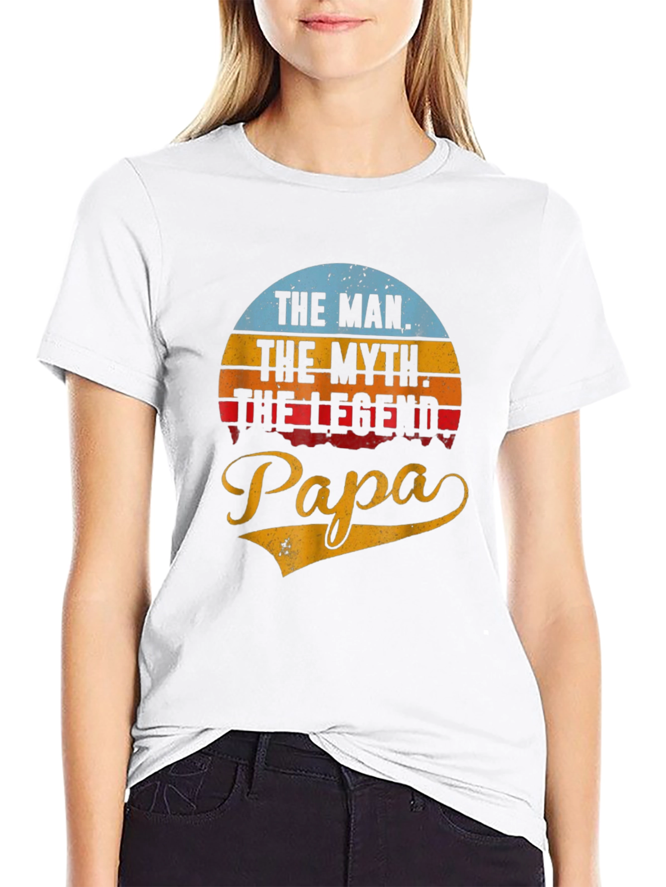The Man The Myth The Legend Papa Black T-Shirt