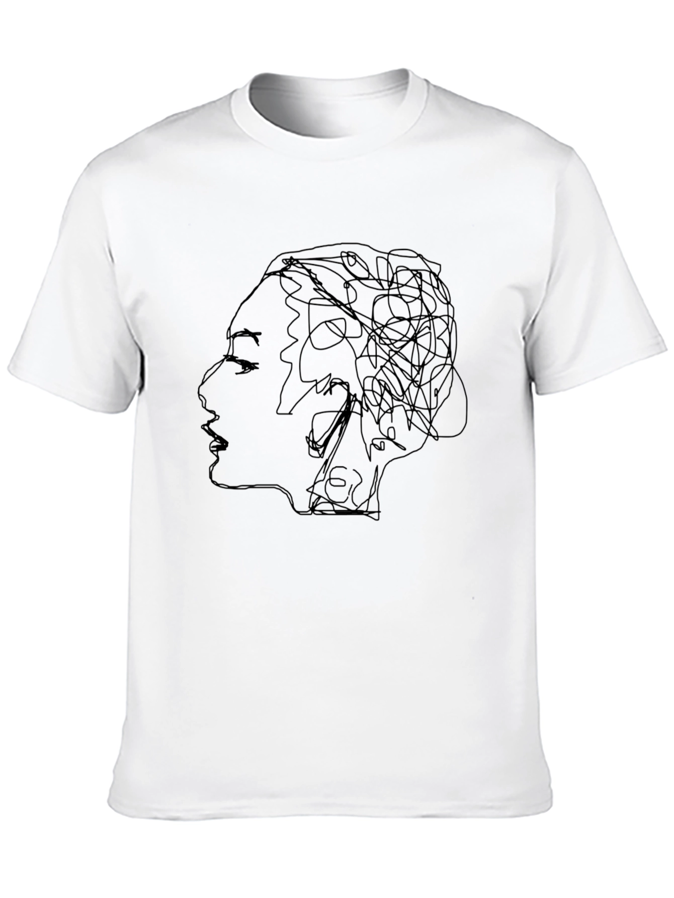 Abstract Line Art Tee - Stylish Black T-Shirt