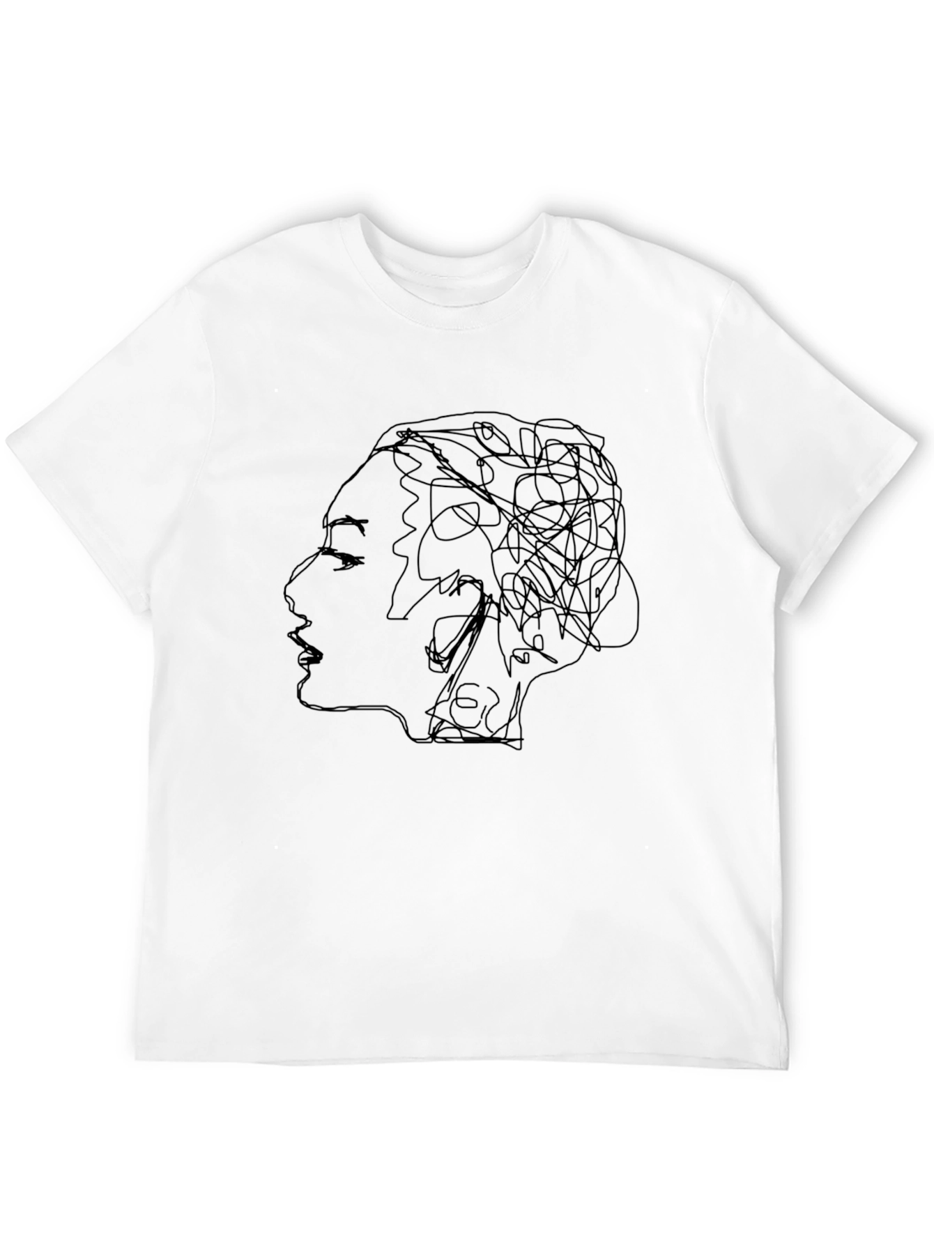 Abstract Line Art Tee - Stylish Black T-Shirt