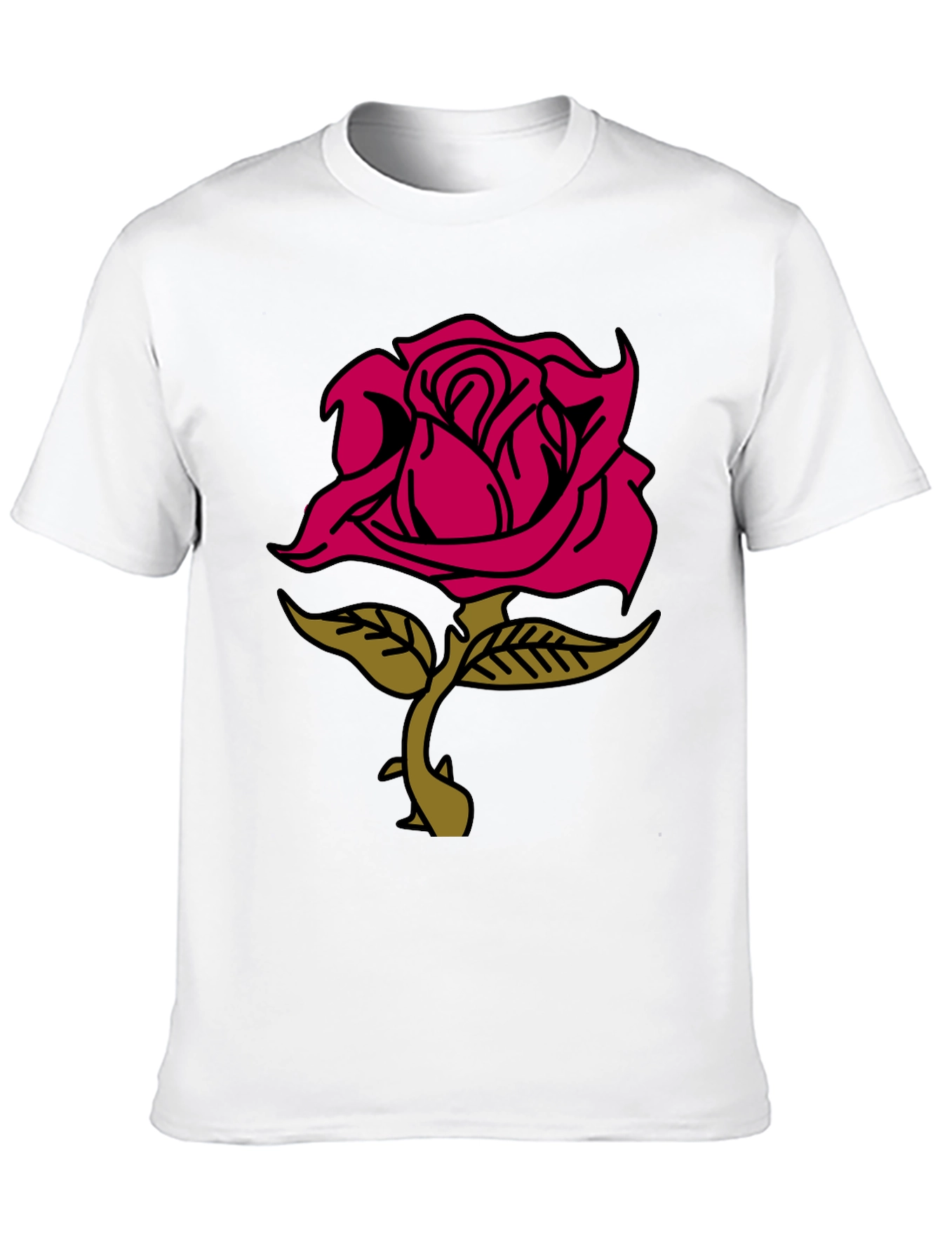 Rose Graphic Tee - Stylish Black Cotton T-Shirt