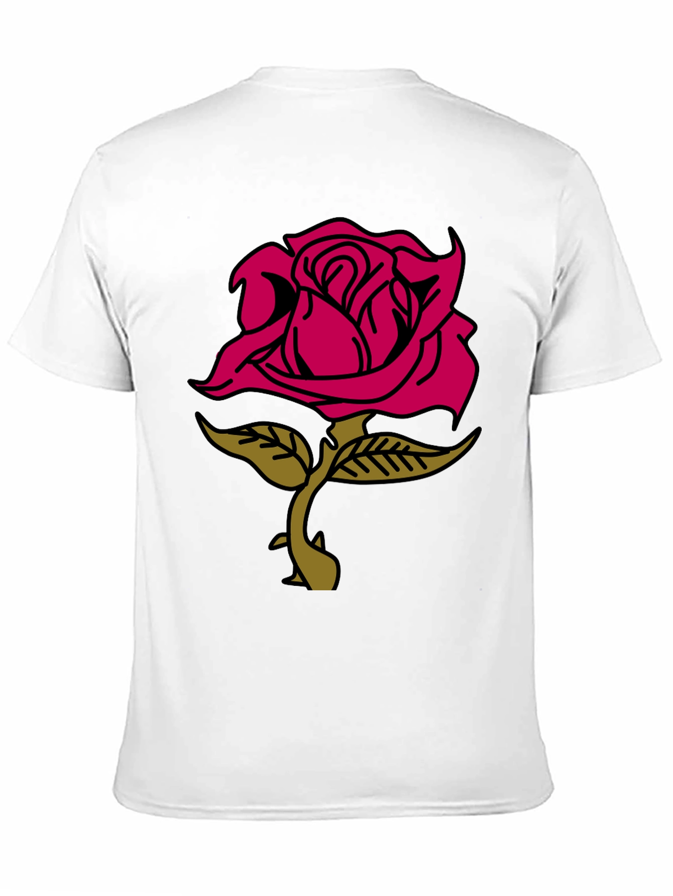 Rose Graphic Tee - Stylish Black Cotton T-Shirt