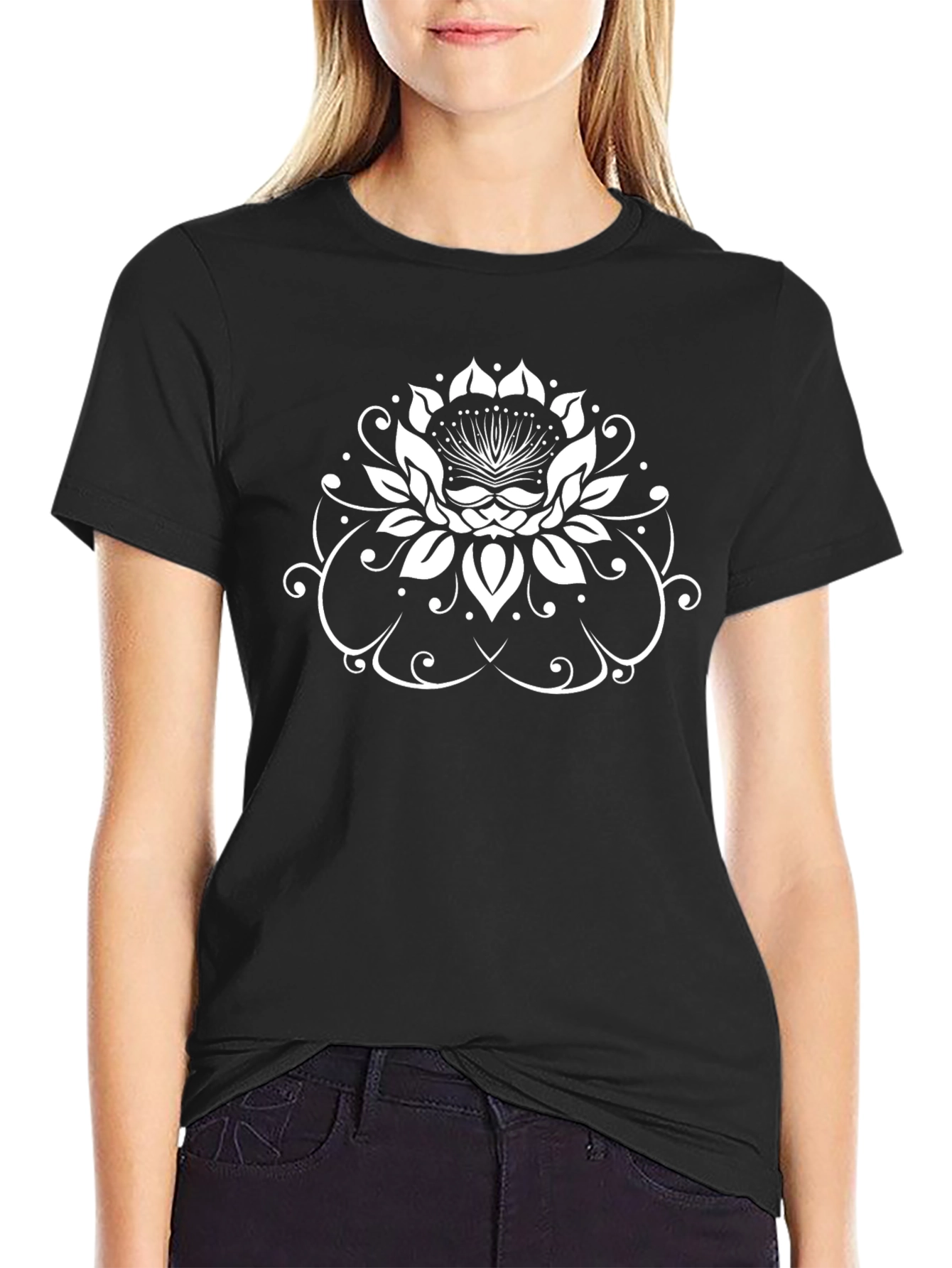 Lotus Flower Graphic Print T-Shirt