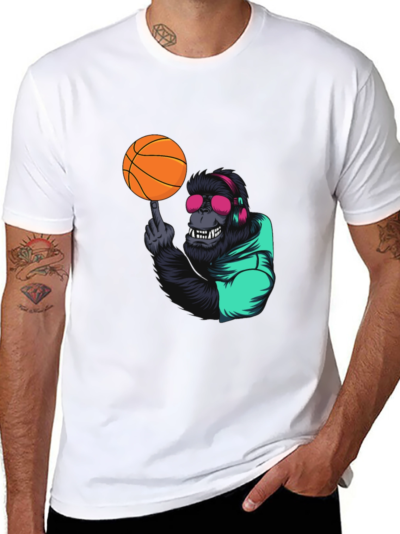 Cool Gorilla Basketball Graphic Tee