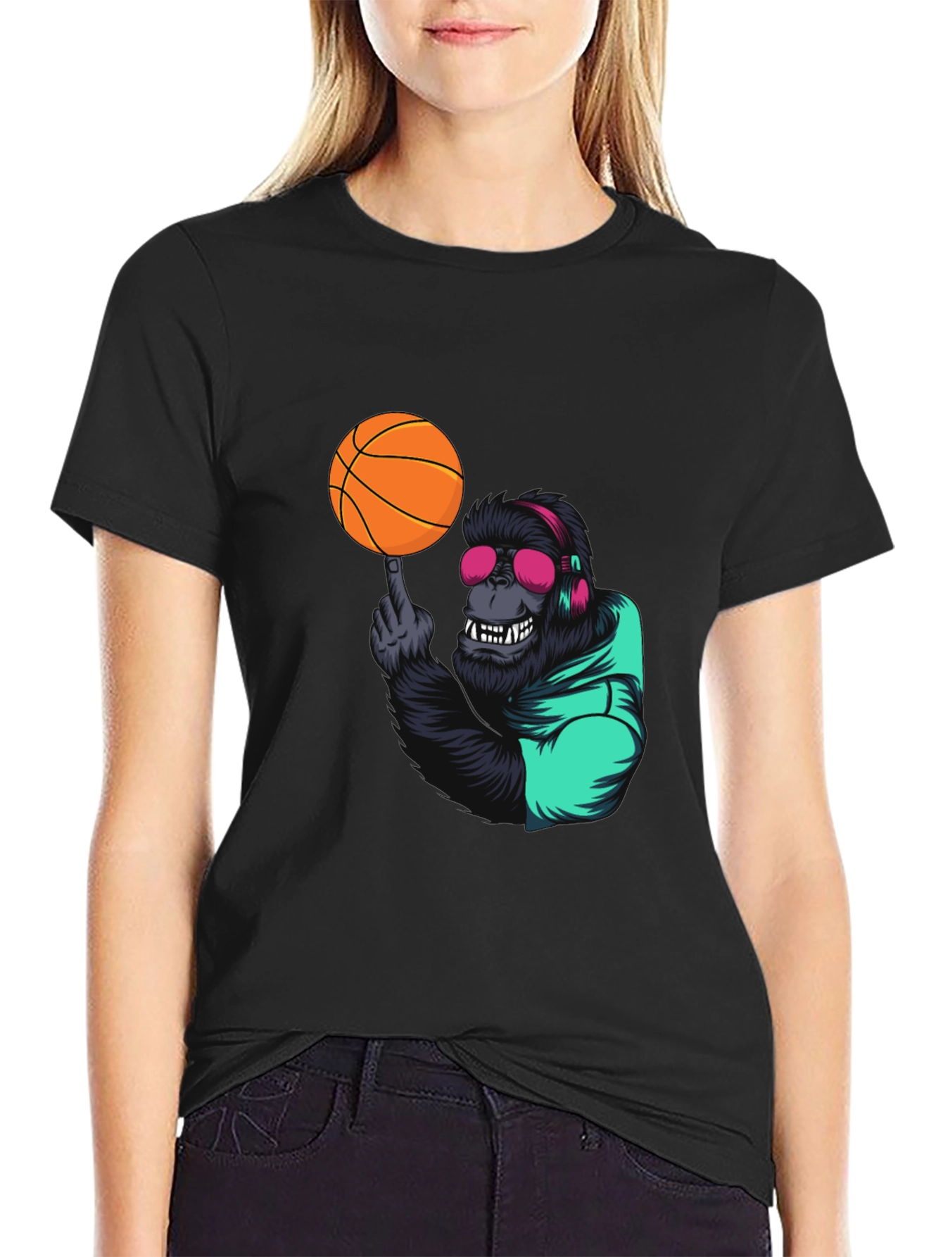 Cool Gorilla Basketball Graphic Tee