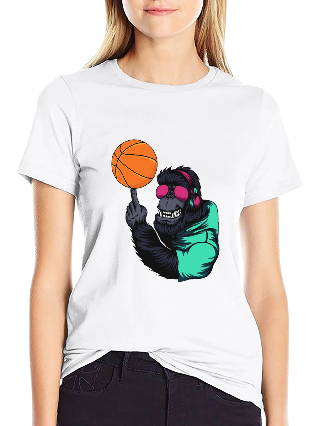 Cool Gorilla Basketball Graphic Tee
