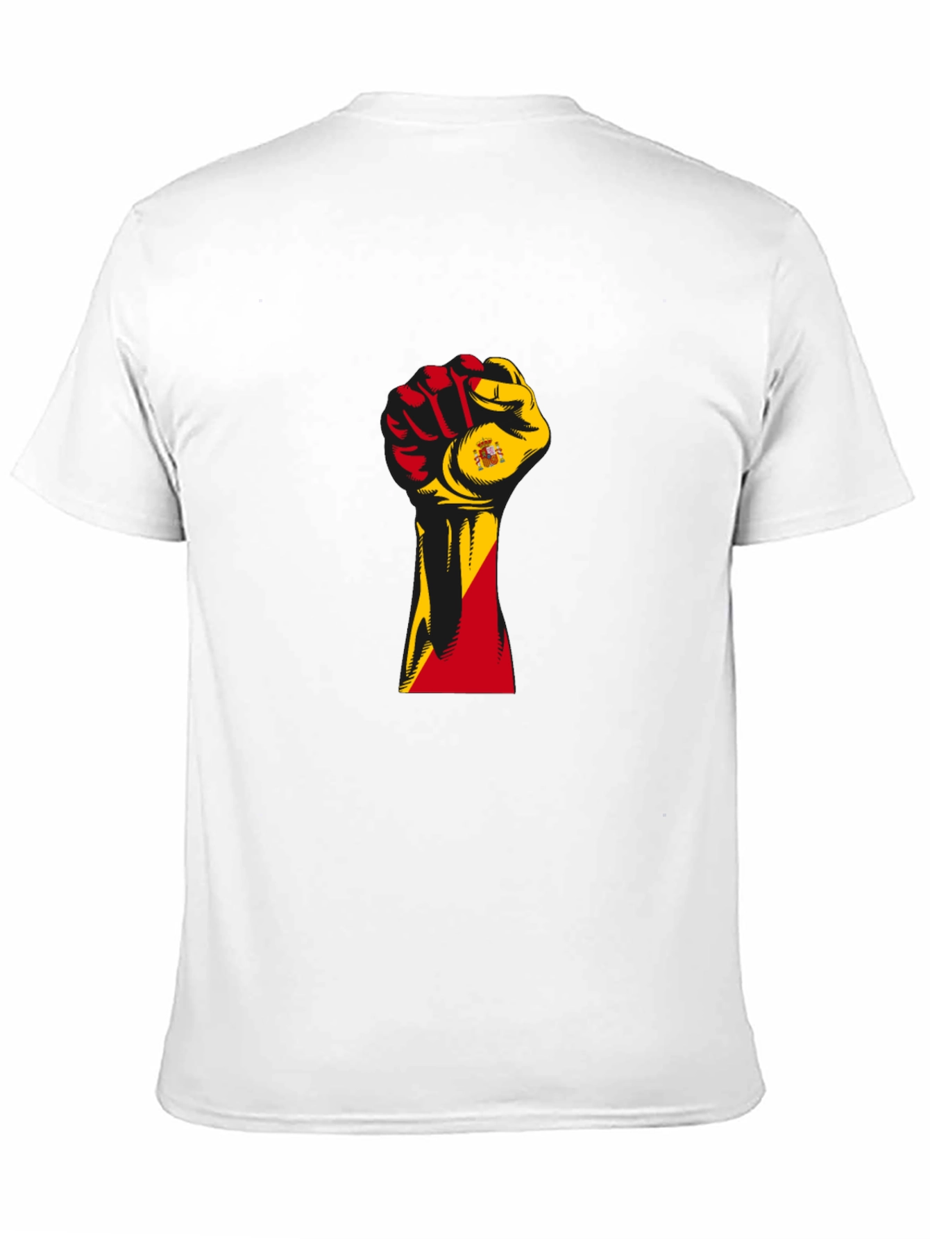 Spain Flag Fist T-Shirt - Black Pride Tee